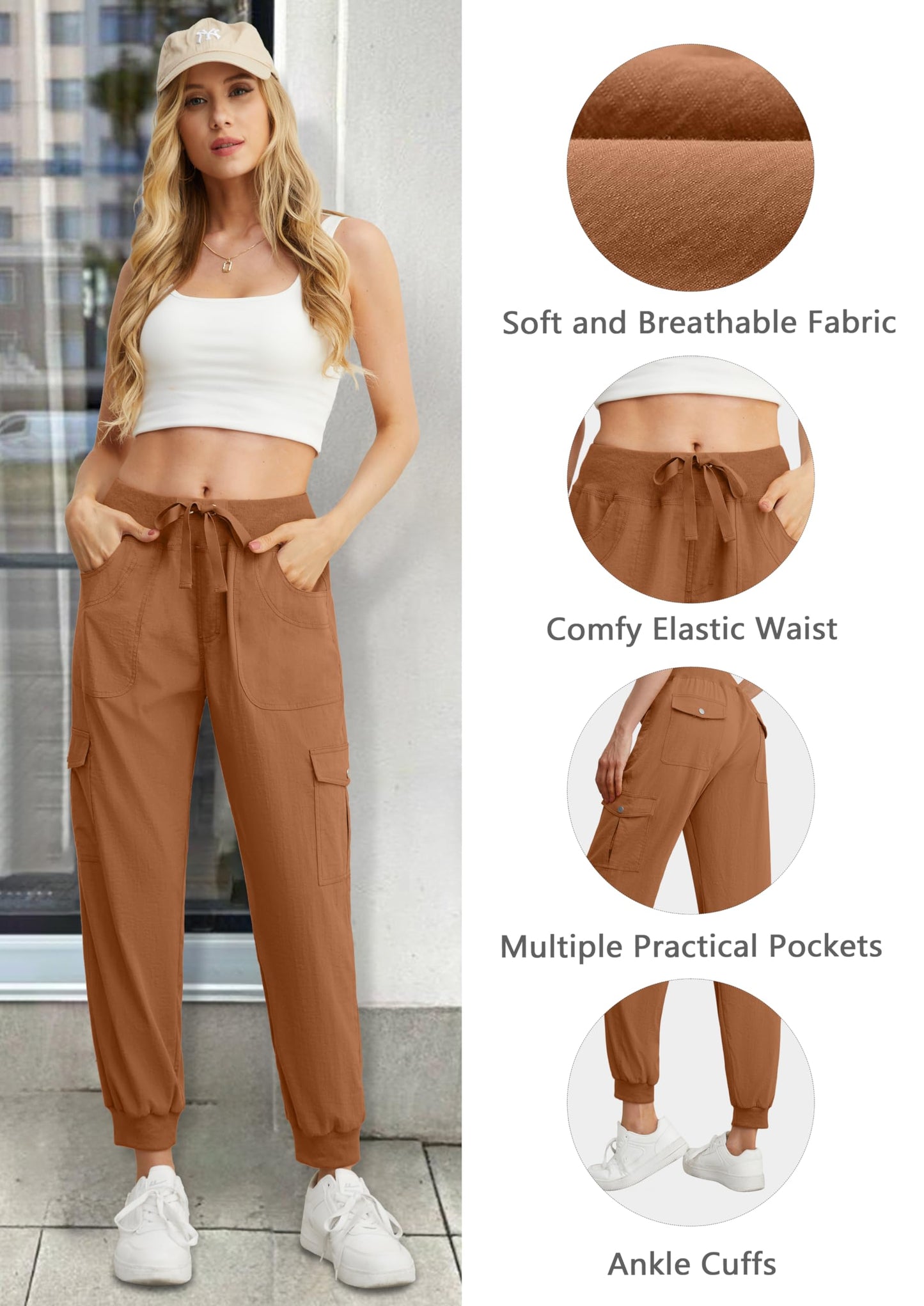 GRECERELLE Women’s Jogging Cargo Pants