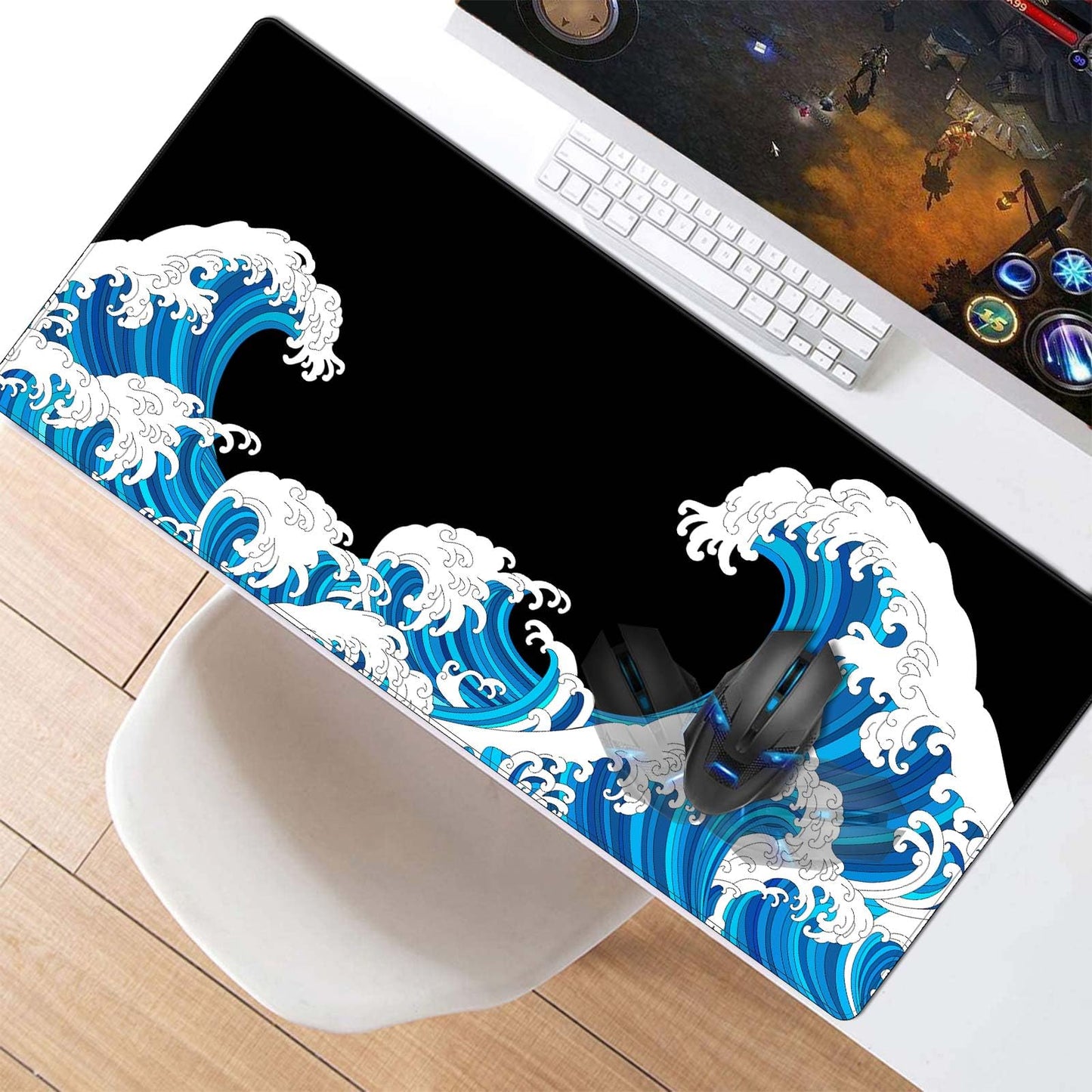 Anpollo Gaming Mouse Mat XXL 900 x 400 x 3 mm Non-Slip Desk Mat Table Mat Multifunctional Office Mouse Mat, Type 1