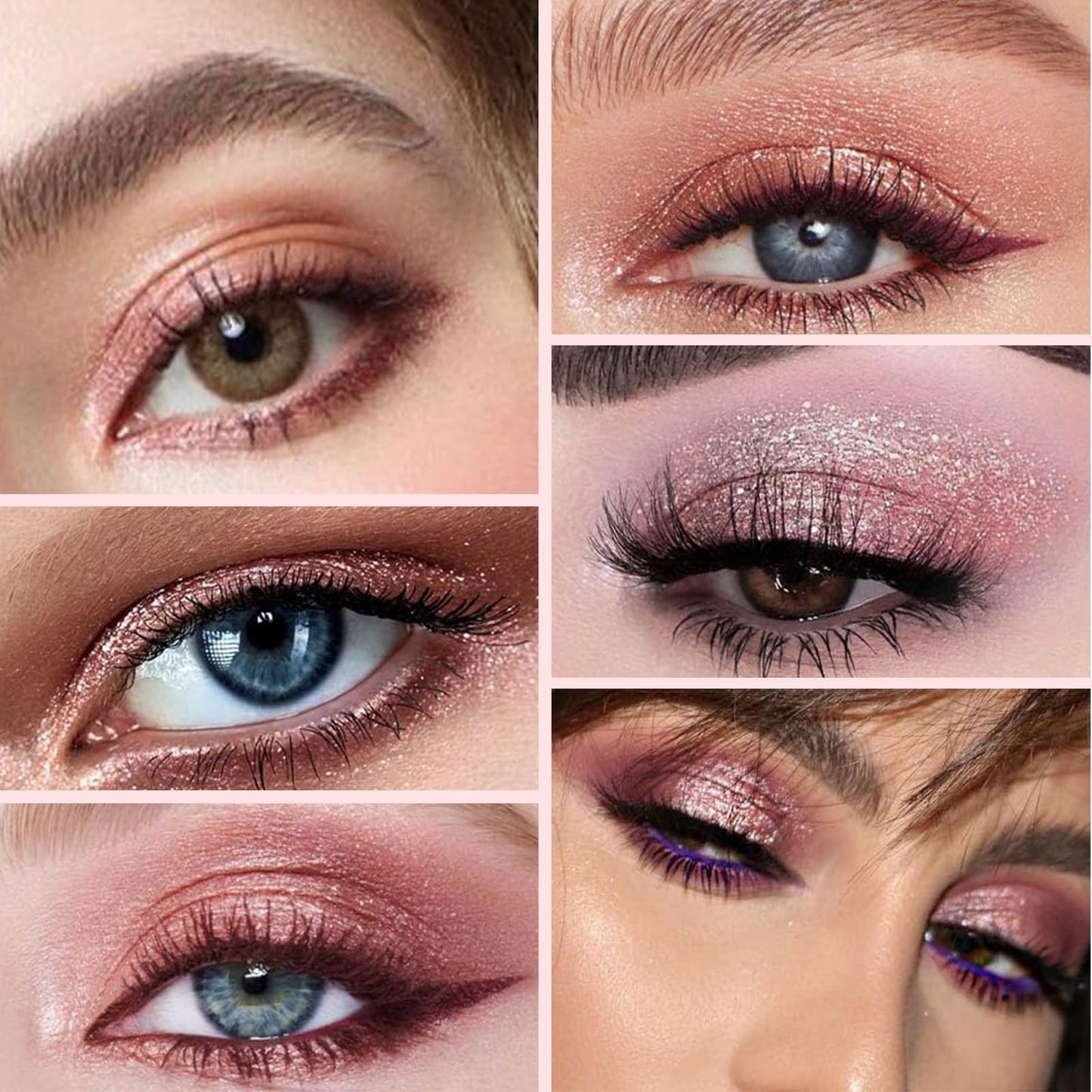 Lilbitty Nude Brown Eyeshadow Palette – Rose Gold & Dark Brown Bronze Highly Pigmented Long-Lasting Cream Eyeshadow for Brown Eyes