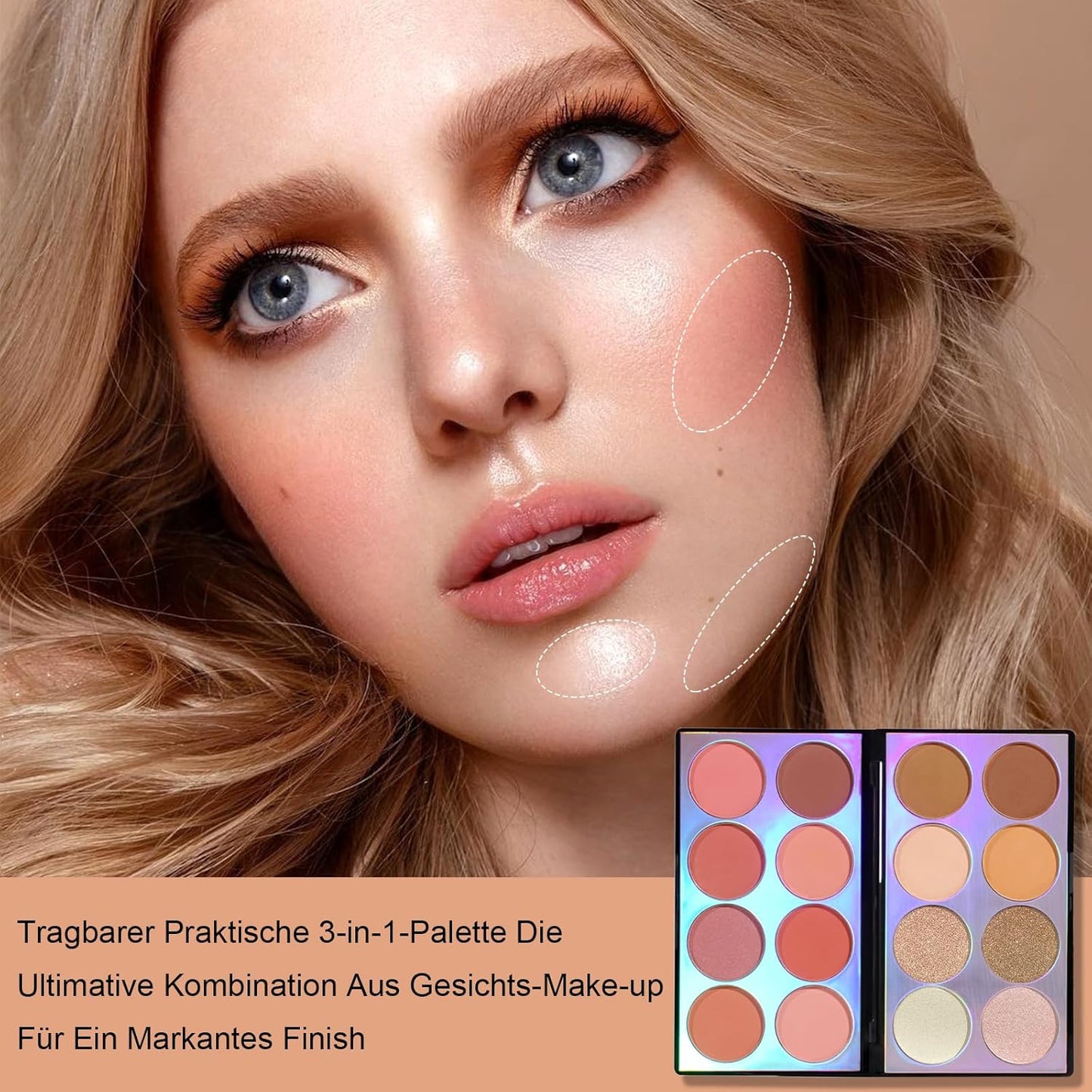 Jutqut 16 Colours Blush Contour Highlighter Makeup Palette