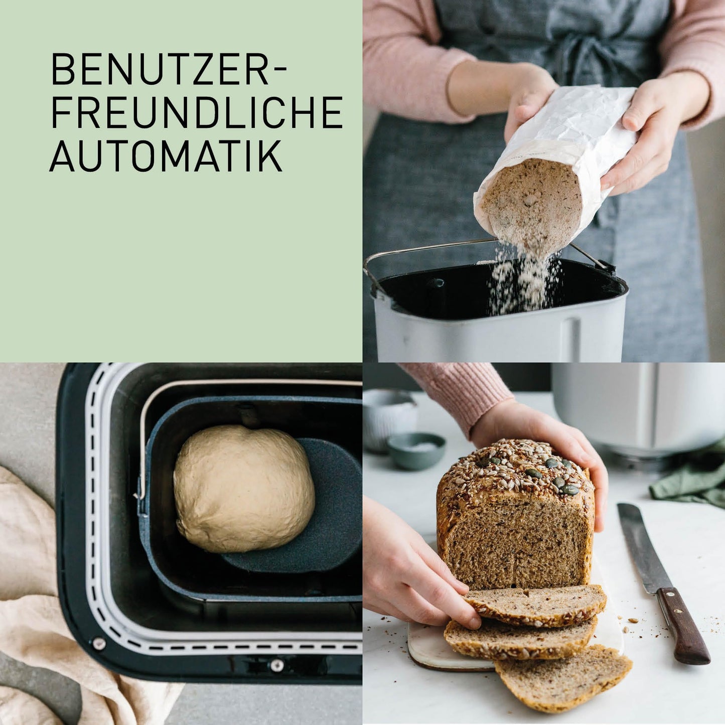 Panasonic Premium Grau Vollautomatischer Brotbackautomat, horizontales Design und Hefespender, 32 automatische Programme, zwei Temperatursensoren, 13-Stunden-Zeitvorwahl, Grau