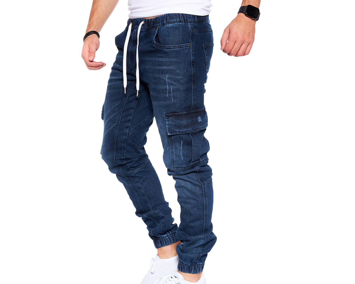 Men’s Cargo Jeans – Regular Slim Fit Denim Joggers