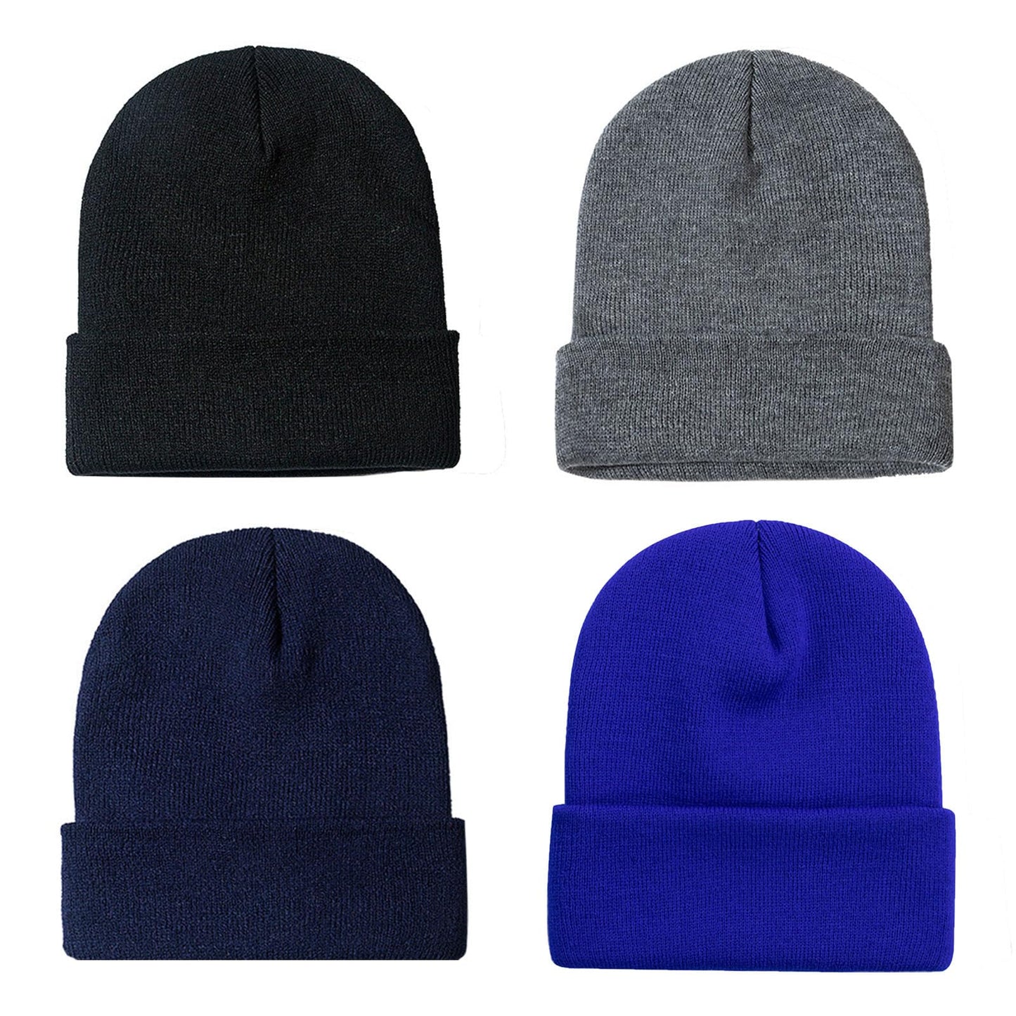 ZOORON 1&2 Pack Beanie for Men Women Slouchy Beanie Hats Winter Knit Caps Soft Ski Hat Unisex
