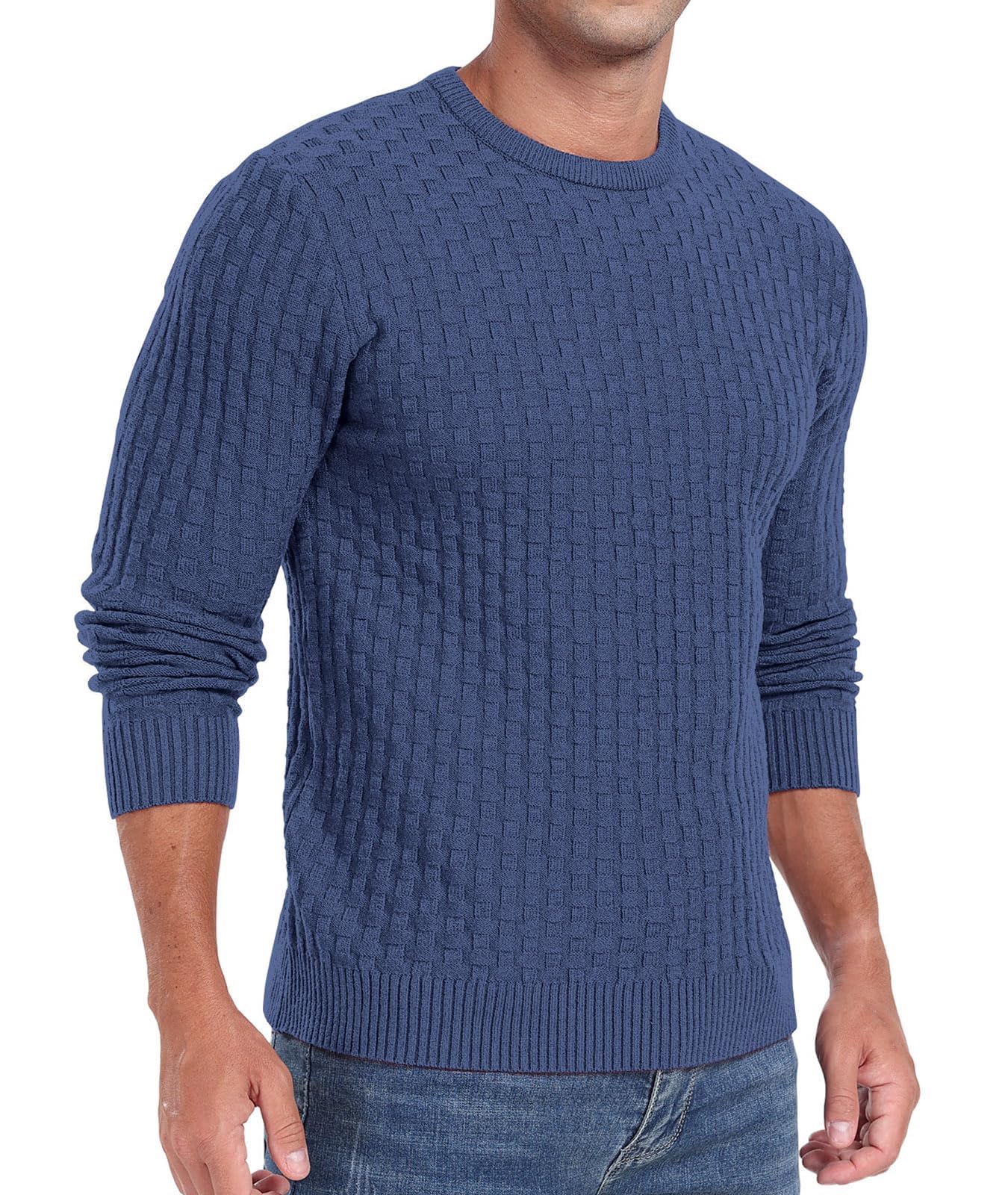 Sailwind Men’s Crew Neck Waffle Knit Sweater