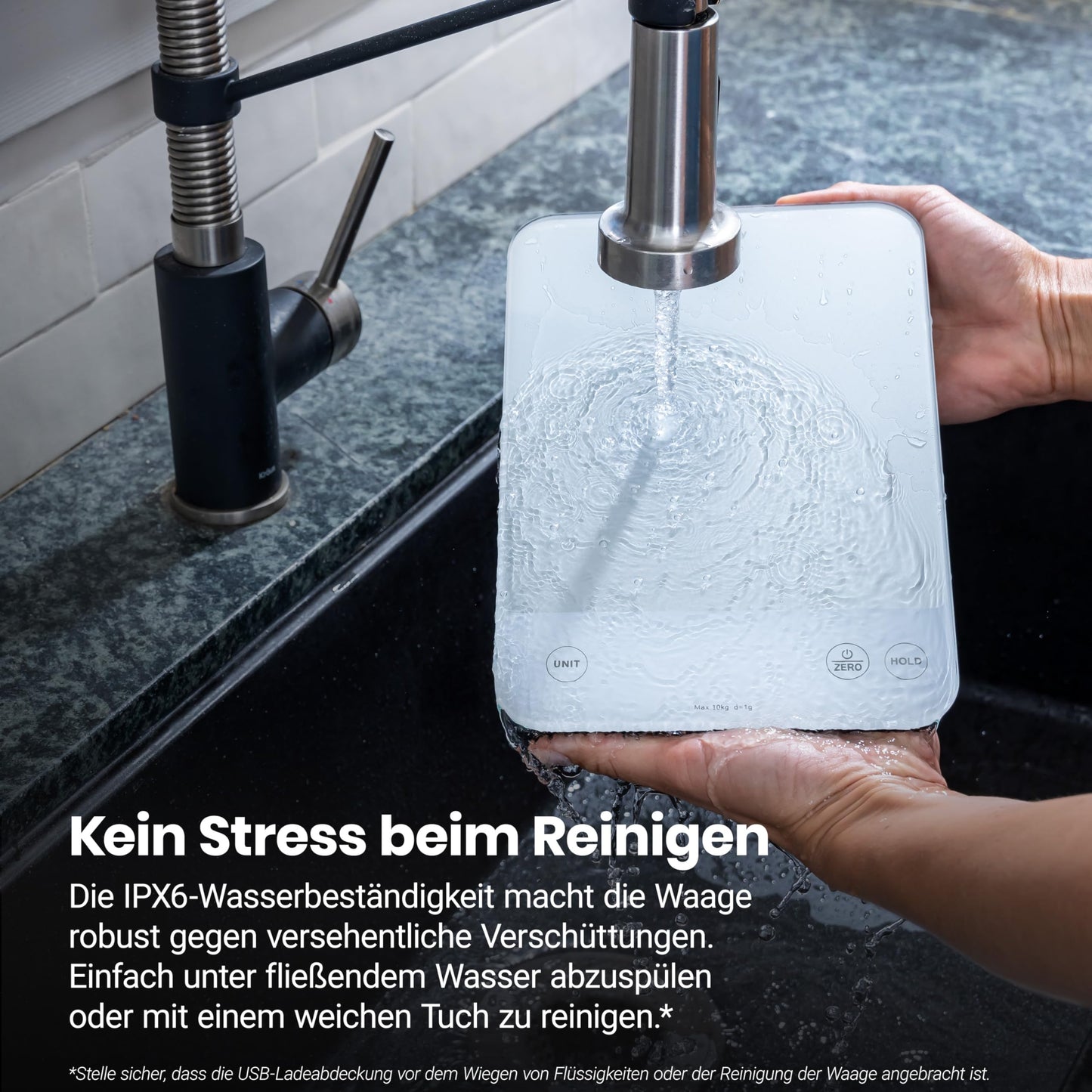ETEKCITY Küchenwaage, digital 5KG mit großem LCD-Display,Digitalwaage, Briefwaage mit Großer Edelstahl Wiegefläche, Flüssigkeitsmessung, hohe Präzision auf bis zu 1g, Tara-Funktion, Silber