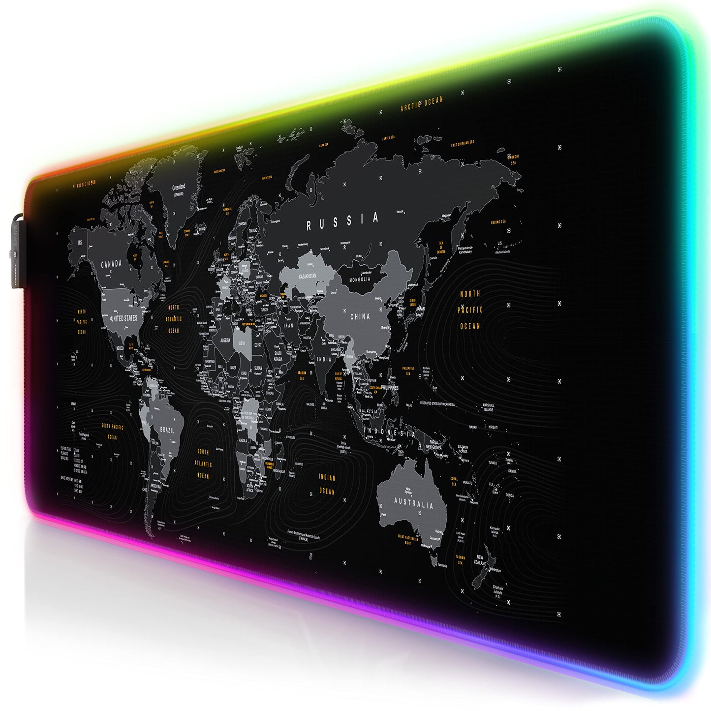 TITANWOLF - RGB Gaming Mauspad - LED Schreibtischunterlage - 800x300 mm - XXL Mousepad - LED Multi Color - 11 Beleuchtungs-Modi - 7 LED Farben Plus 4 Effektmodi - abwaschbar - Stars