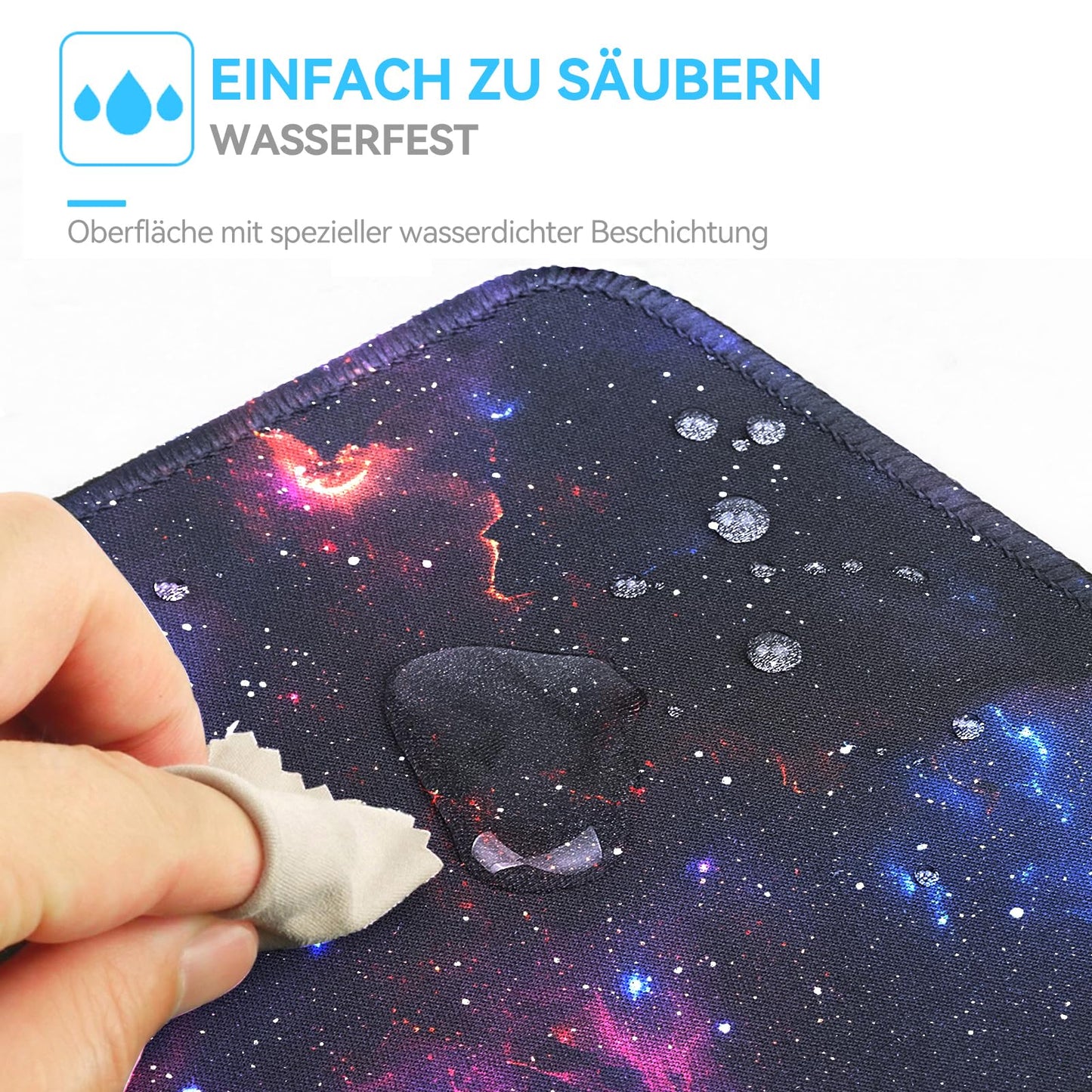 TECKNET Mauspad XXL Speed Gaming, 900x400 mm Schreibtischunterlage Schwarz, Gamer Mouse Pad, Wasserdicht mousepad, Spezielle Oberfläche Verbessert Präzision und Geschwindigkeit, rutschfeste Gummibasis