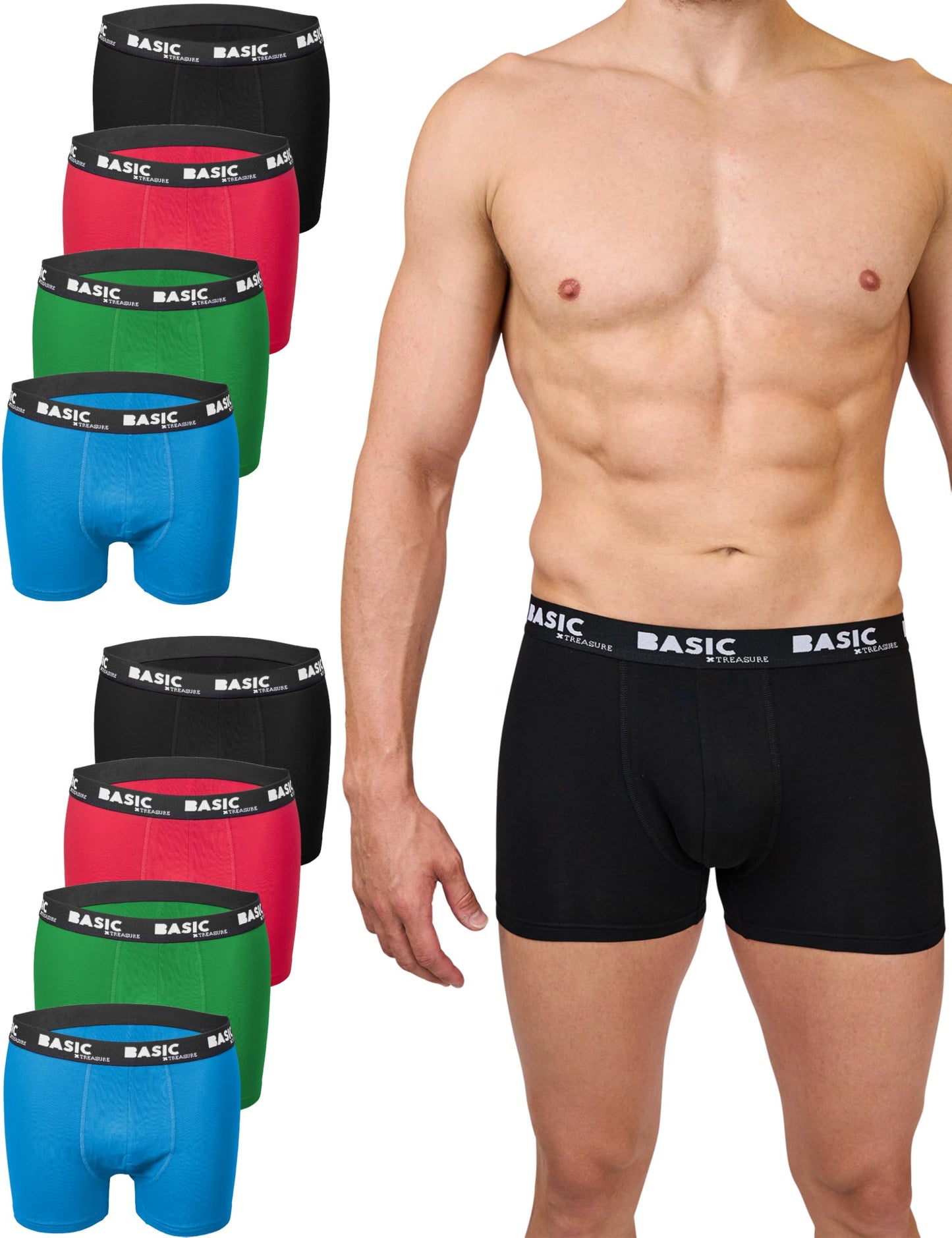 Basic Treasure 8/9-Pack Men’s Boxer Shorts