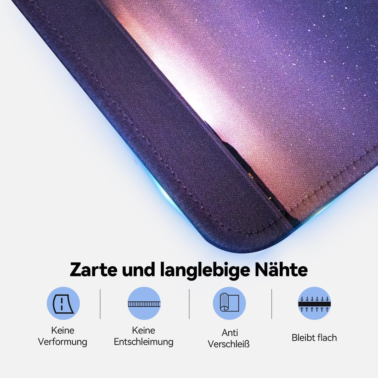 TECKNET Mauspad, 3 Pack Mousepad 270 x 210 mm, wasserdichte Gaming Mauspad Mausmatte mit vernähte Kanten, rutschfeste Gummiunterseite, Glatte Oberflächen, Geeignet für Computer, Laptop und PC