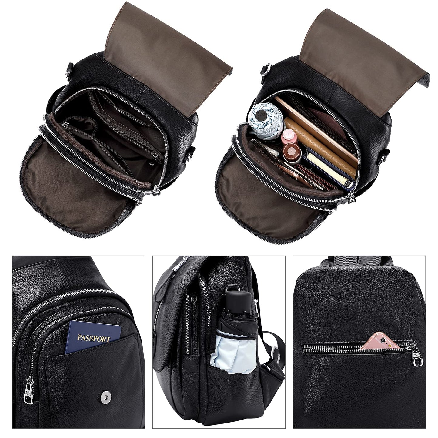 ALTOSY Genuine Leather Backpack Purse for Women