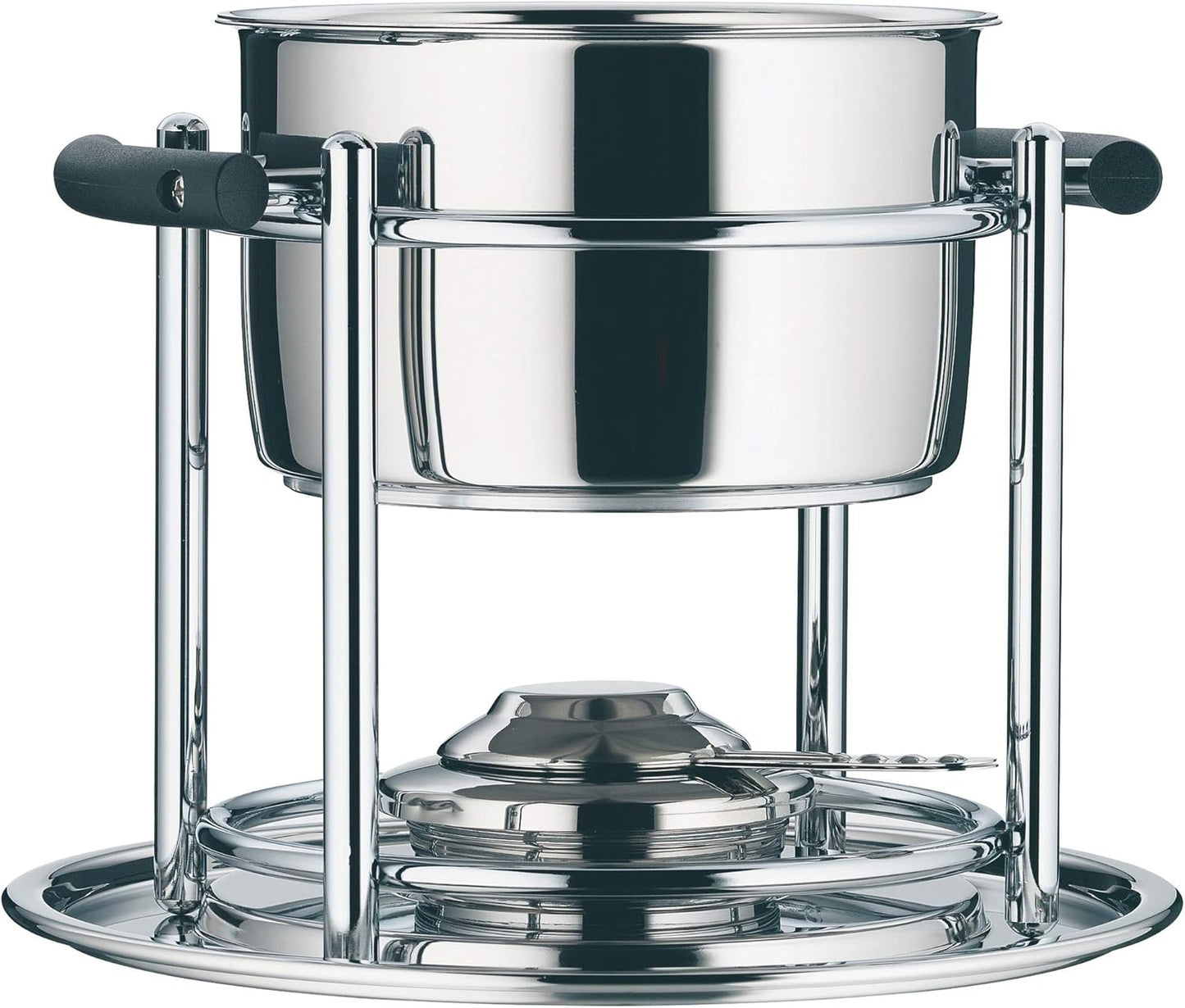 WMF Allegro Fondue-Set 11-teilig, für 6 Personen, mit Brenner und Gabeln, Cromargan Edelstahl, Fonduetopf Induktion, spülmaschinengeeignet
