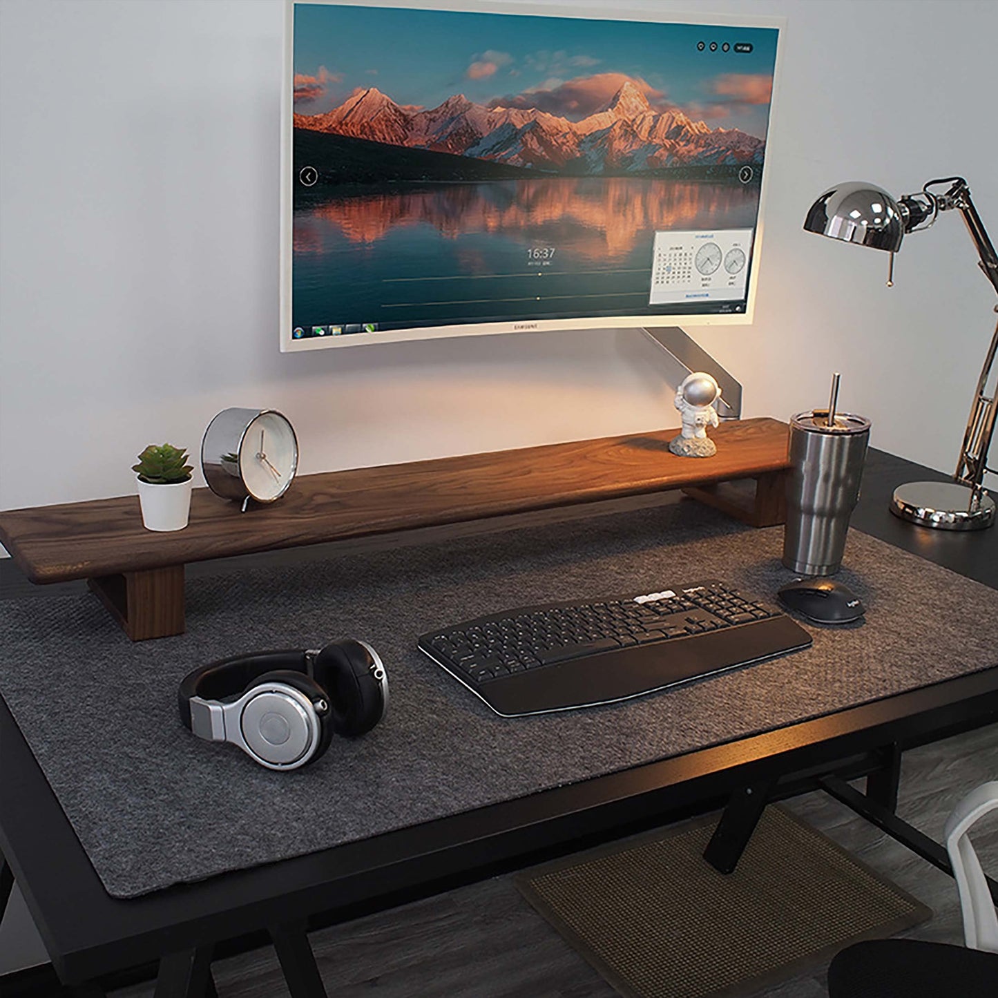 DAWNTREES Schreibtischunterlage Filz,Filz Mauspad Groß,Rutschfeste Desk Mat,Schreibtischmatte für Büro und Zuhause,Office Desktopschutz (dunkelgrau)