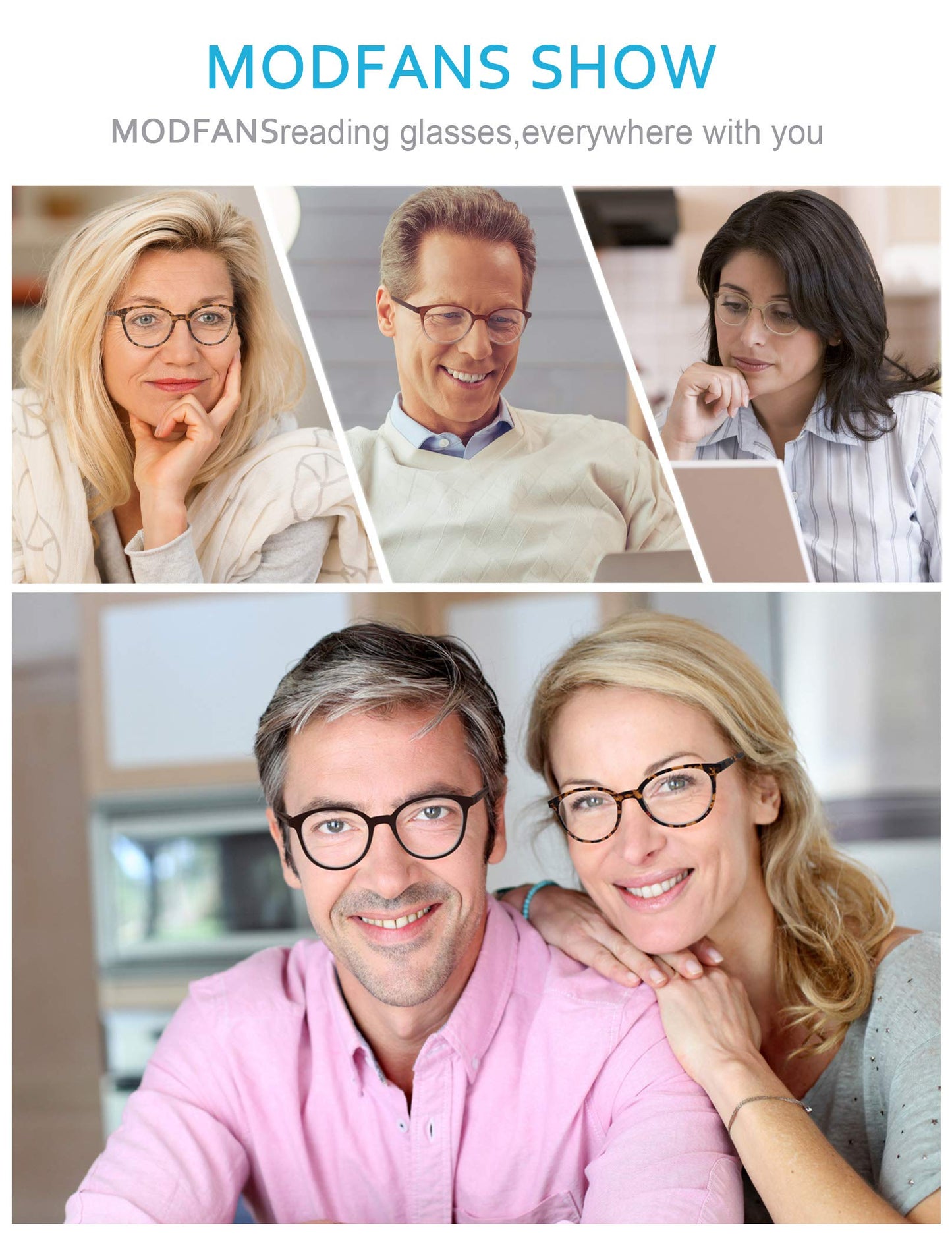MODFANS (4 Pack) Lesebrille 2.5 Rund Herren Damen,Gute Brillen,Hochwertig,Mode,Komfortabel,Super Lesehilfe,fur Frauen