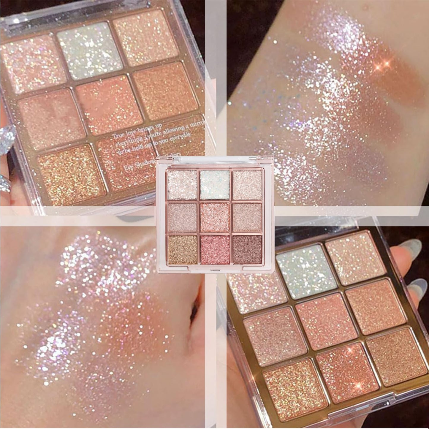 Lilbitty Nude Brown Eyeshadow Palette – Rose Gold & Dark Brown Bronze Highly Pigmented Long-Lasting Cream Eyeshadow for Brown Eyes