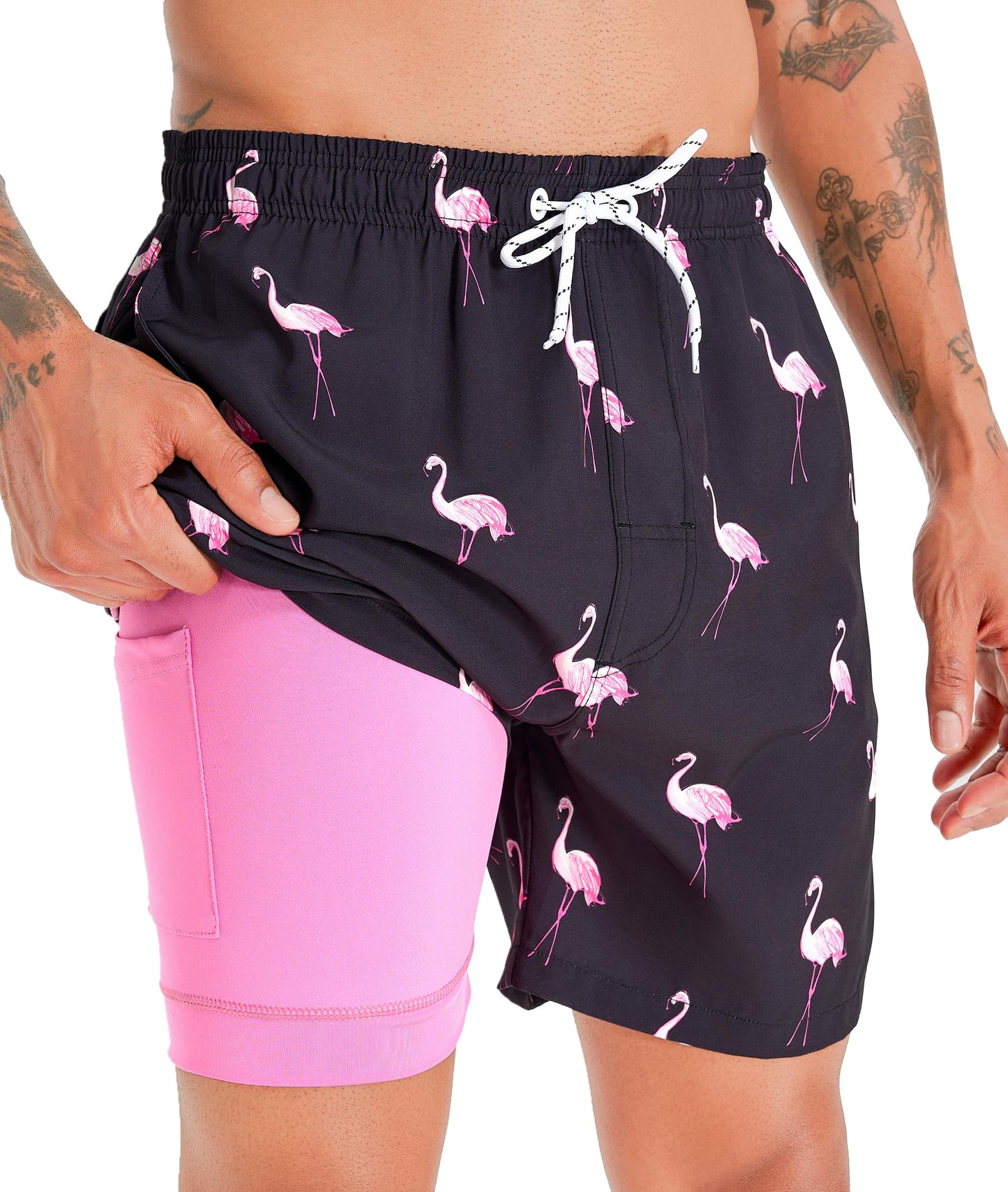 APTRO Men’s 2-in-1 Swim Shorts – Quick-Dry Board Shorts