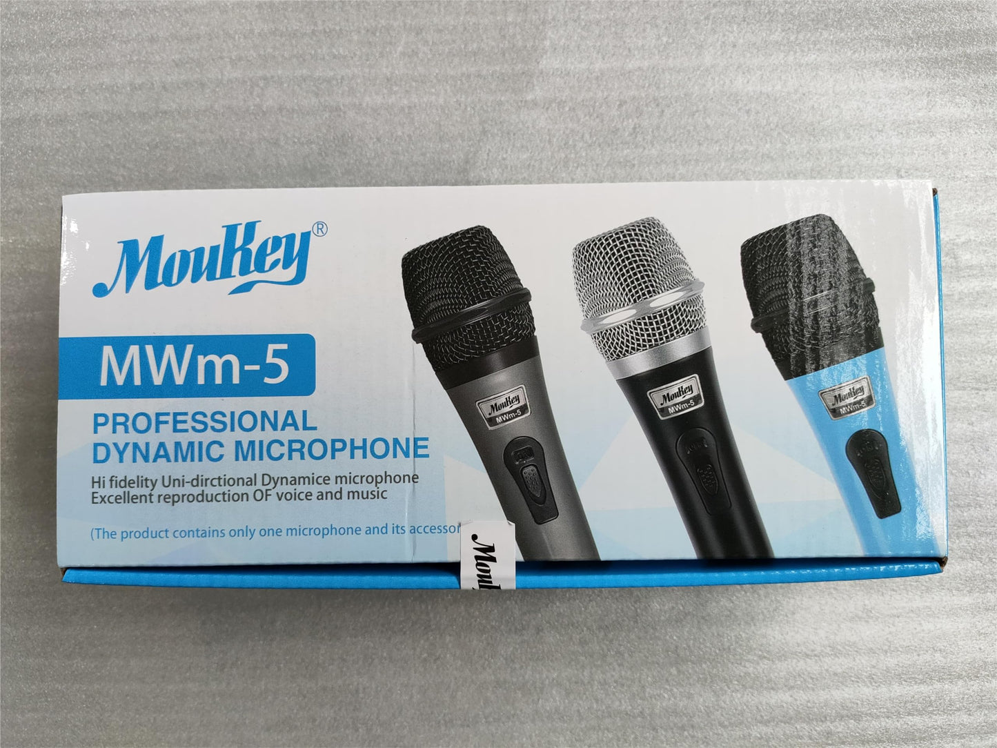 Moukey Dynamisches Mikrofon mit 4M/13ft Kabel, Metall Karaoke Handmikrofon, XLR-Mikrofon für Gesang/Bühne/Party, Kompatibel mit Karaoke Maschine/PA Anlage/Verstärker/Mixer, Grau