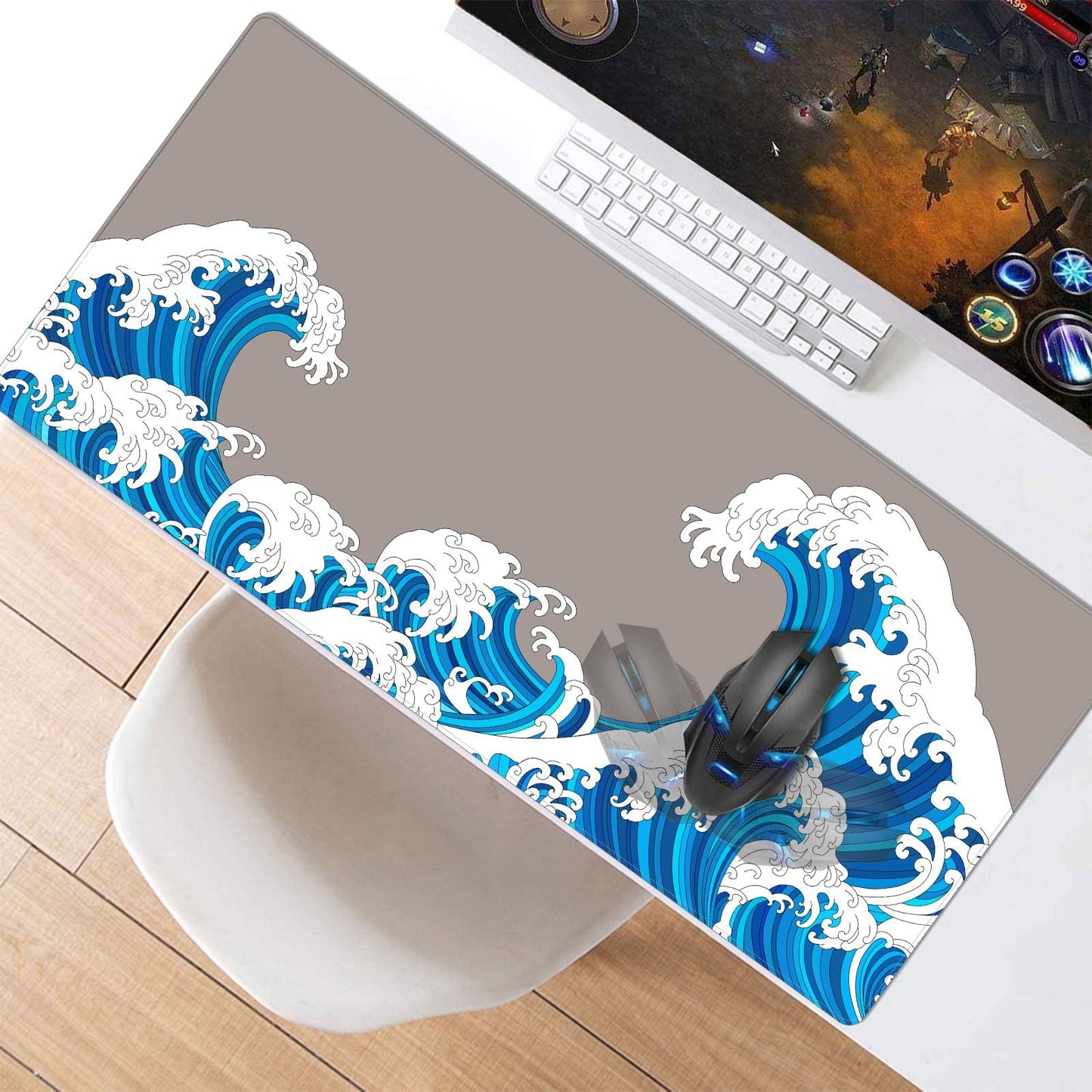 Anpollo Gaming Mouse Mat XXL 900 x 400 x 3 mm Non-Slip Desk Mat Table Mat Multifunctional Office Mouse Mat, Type 1