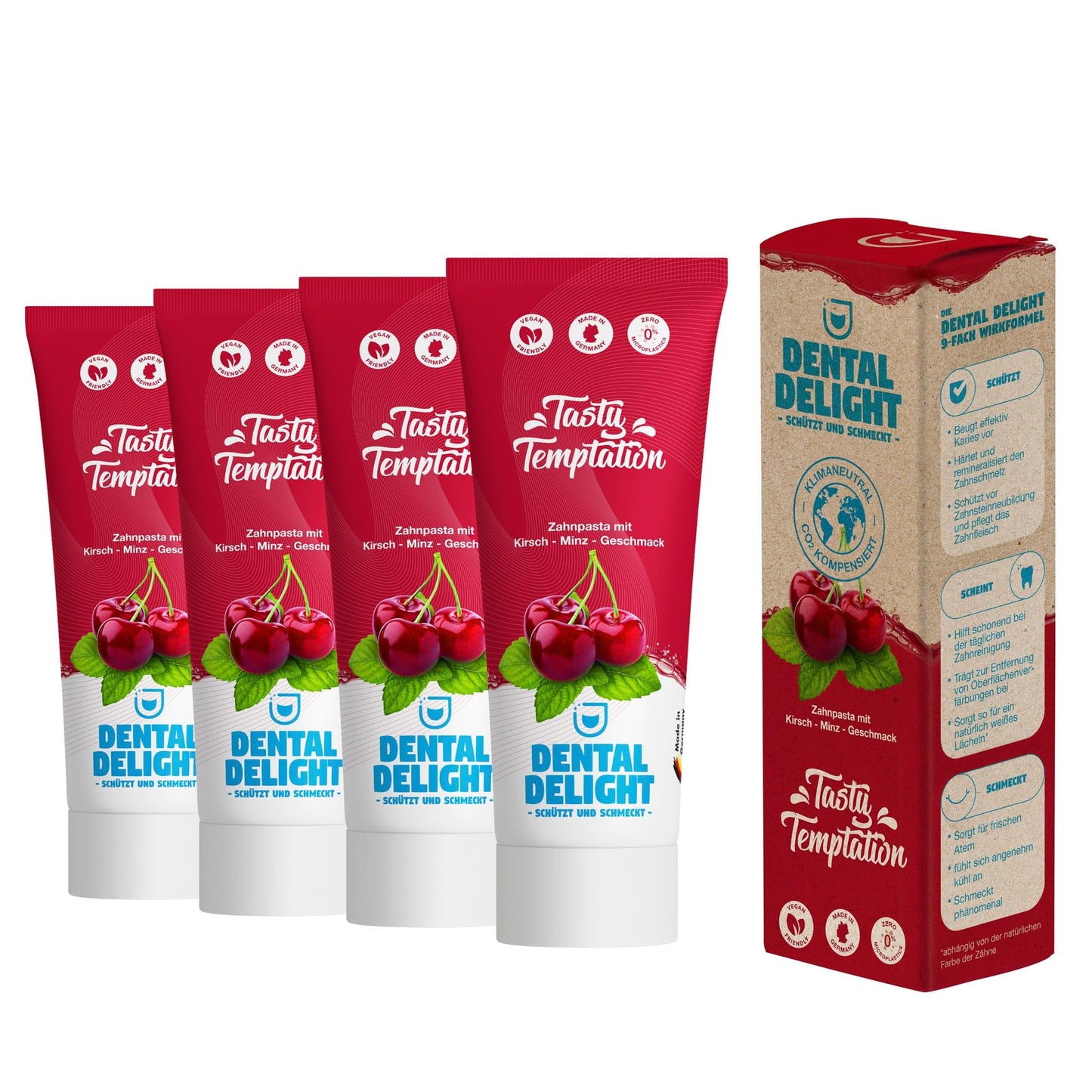 DENTAL DELIGHT Polar Punch Zahnpasta (TESTSIEGER), Vegane Zahnpasta mit Geschmack, Zahncreme (Minze, 4er Pack)
