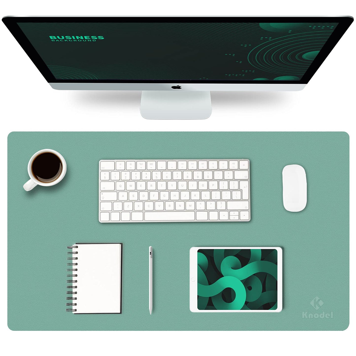 K KNODEL Tischunterlage, Schreibtischunterlage, 80 x 40cm PVC Tischunterlage, Laptop Tischunterlage, wasserdichte Schreibunterlage für Büro- oder Heimbereich, doppelseitig (Schwarz/Schwarz)