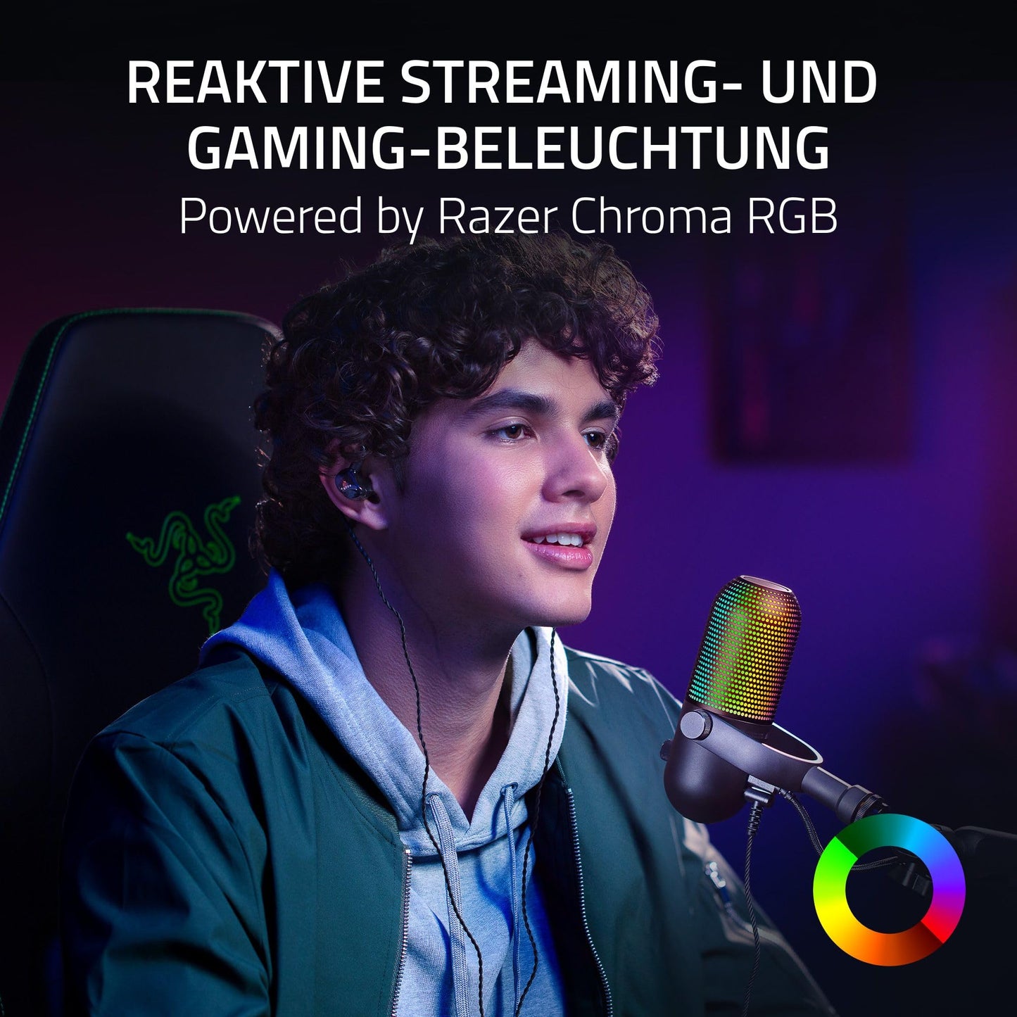 Razer Seiren V3 Mini - Ultrakompaktes USB-Mikrofon (14mm Supernieren Kondensatormikrofon, Tap-to-Mute-Sensor mit LED-Anzeige, integrierter Stoßdämpfer, Plug-and-Play Design) Schwarz