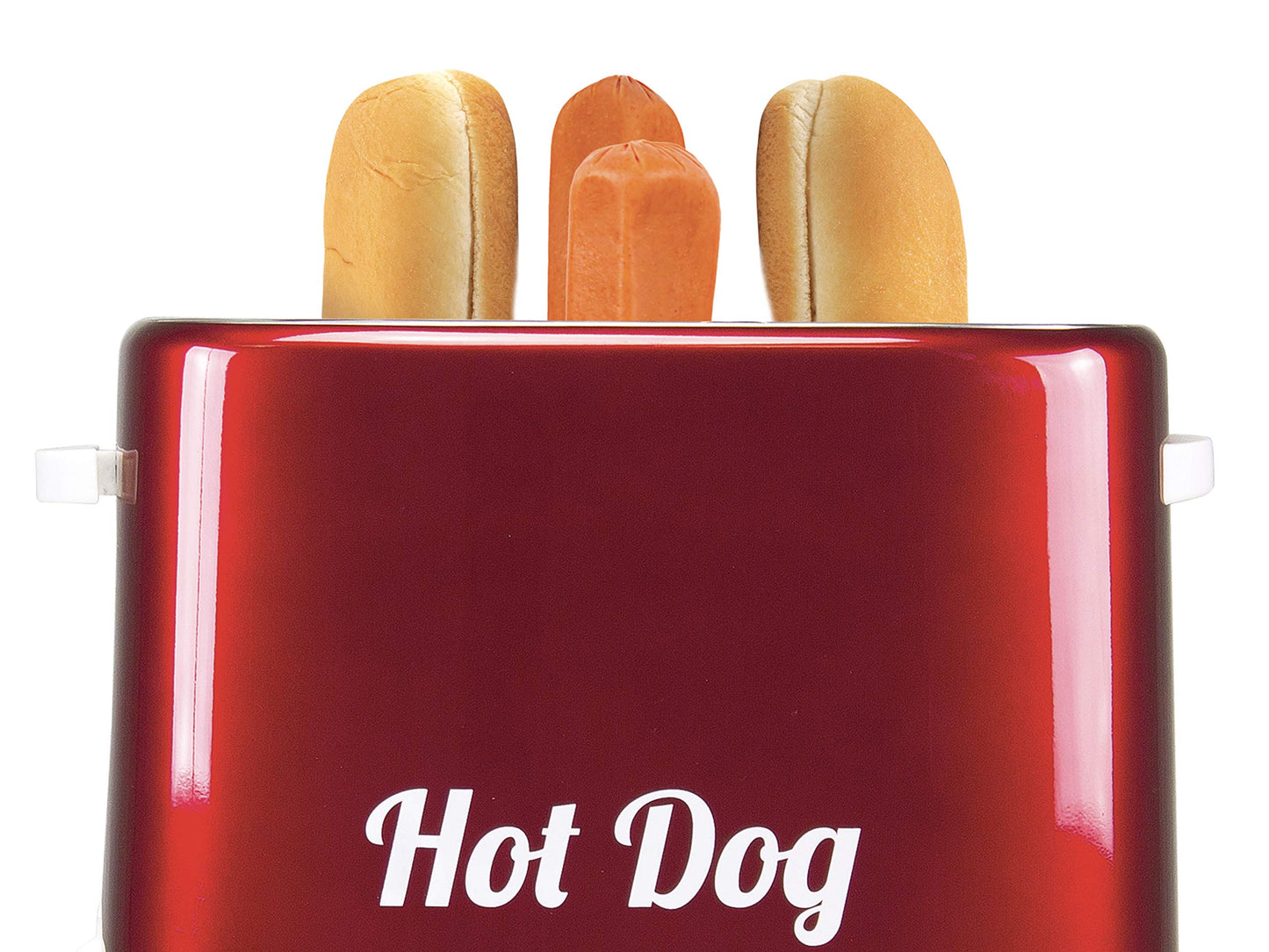 BEPER BT.150Y Hot Dog Maker mit 5 Kochstufen - Hot Dog Maschine im Vintage Design, Rot, 750 W