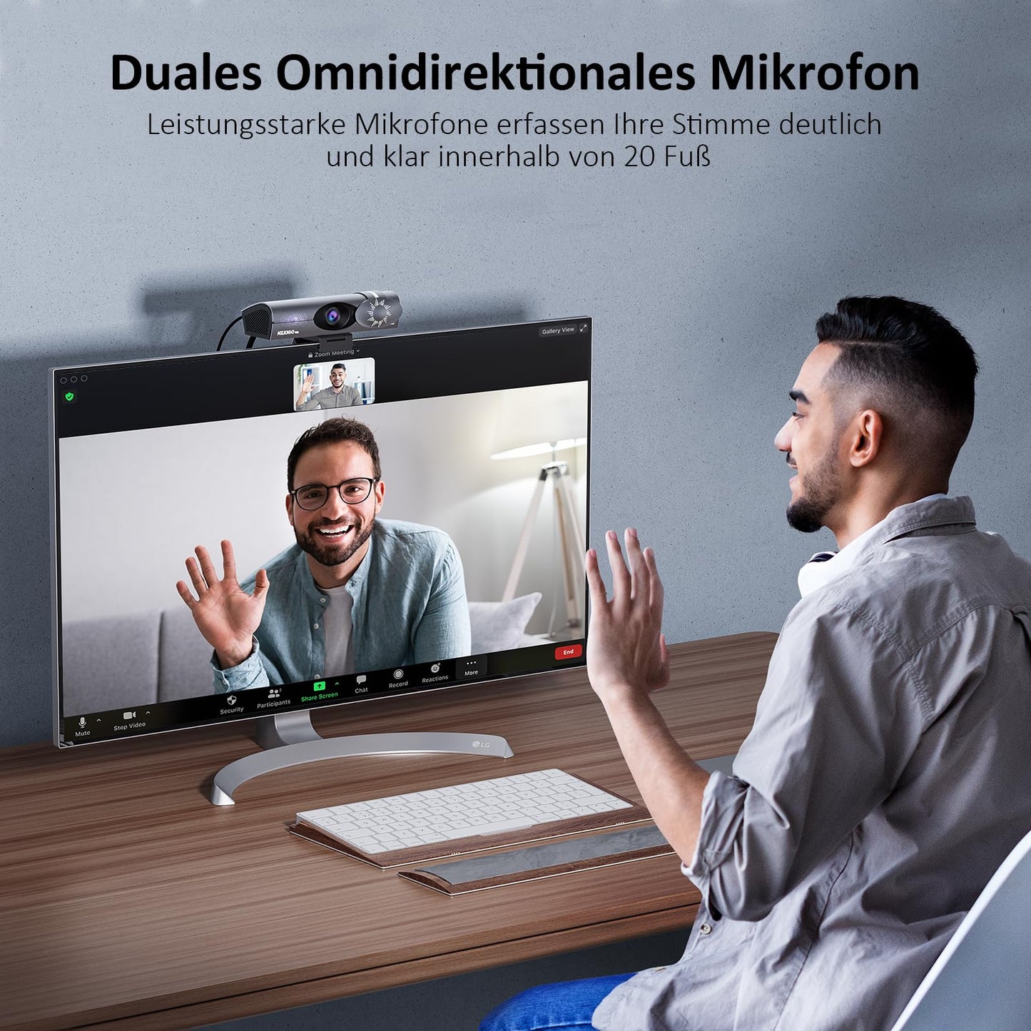 NexiGo N60 1080P Webcam, HD-Webcam mit Mikrofon, Softwaresteuerung und Datenschutzabdeckung, USB-Computerkamera, Sichtfeld mit 110°, Plug-and-Play, für Zoom/Skype/Teams, Konferenzen und Videoanrufe