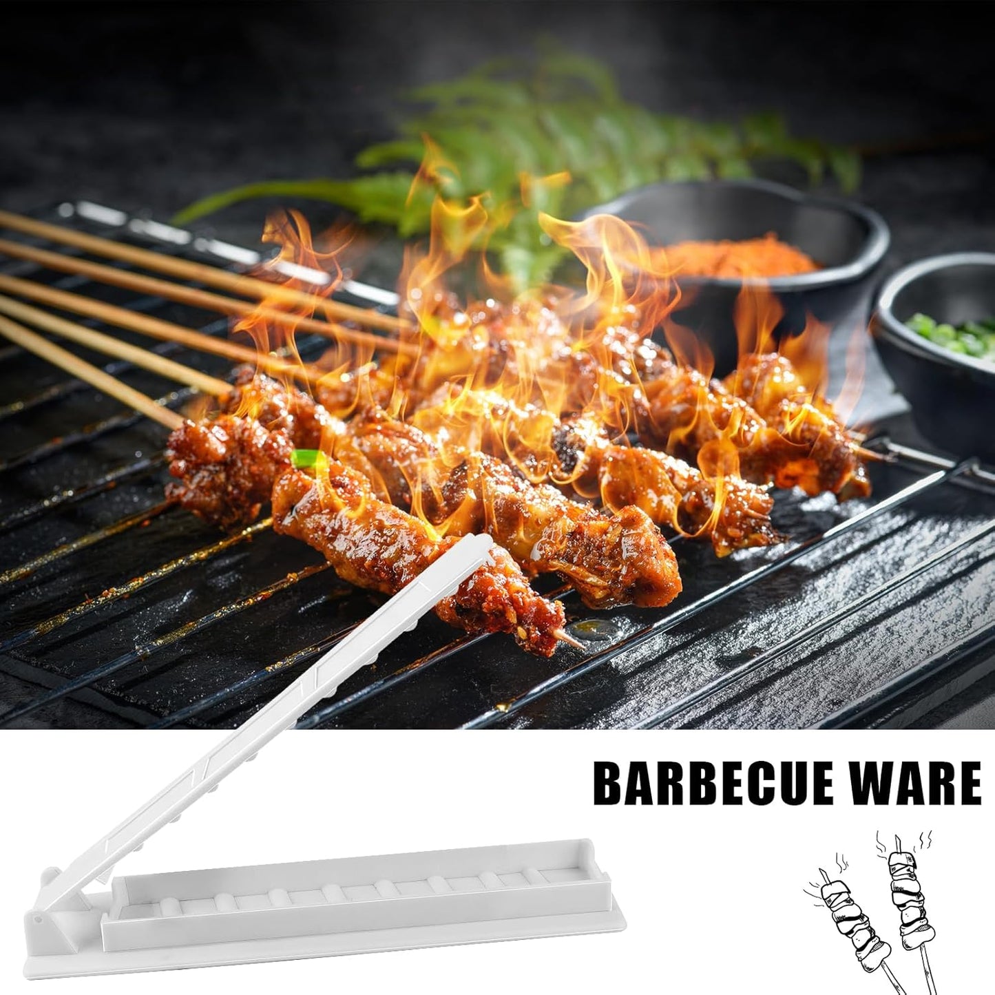Kebab Maker, 11 Zoll Lange Pressform, Dicker Kunststoff Manuelle Kebab Form,Türkischer Schaschlik, Kebab Maker und Kabob Spieße, Kebab Maker Presse Weiß, Kebab Maker Machine für Grillen Picknick