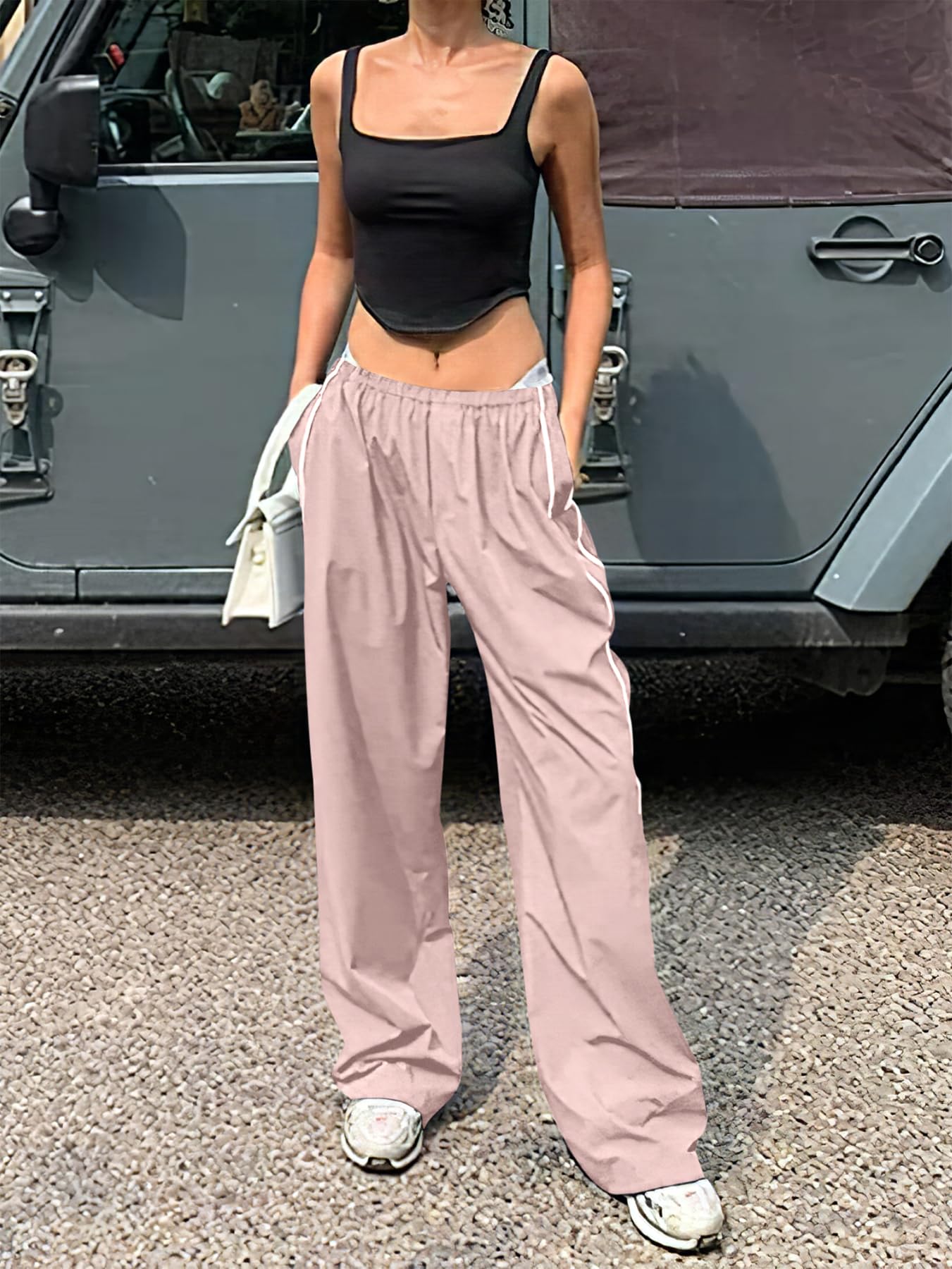Y2K Women’s Parachute Track Pants – Baggy Cargo Pants