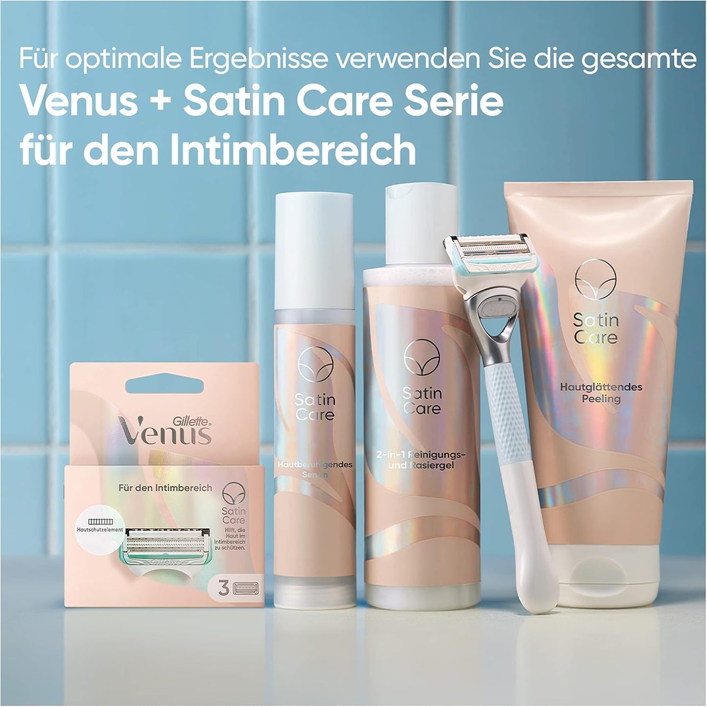 Gillette Venus Gillette Satin Care Intimpflege Damen Rasiergel und Reinigungsgel (190 ml) 2-in-1 für den Intimbereich