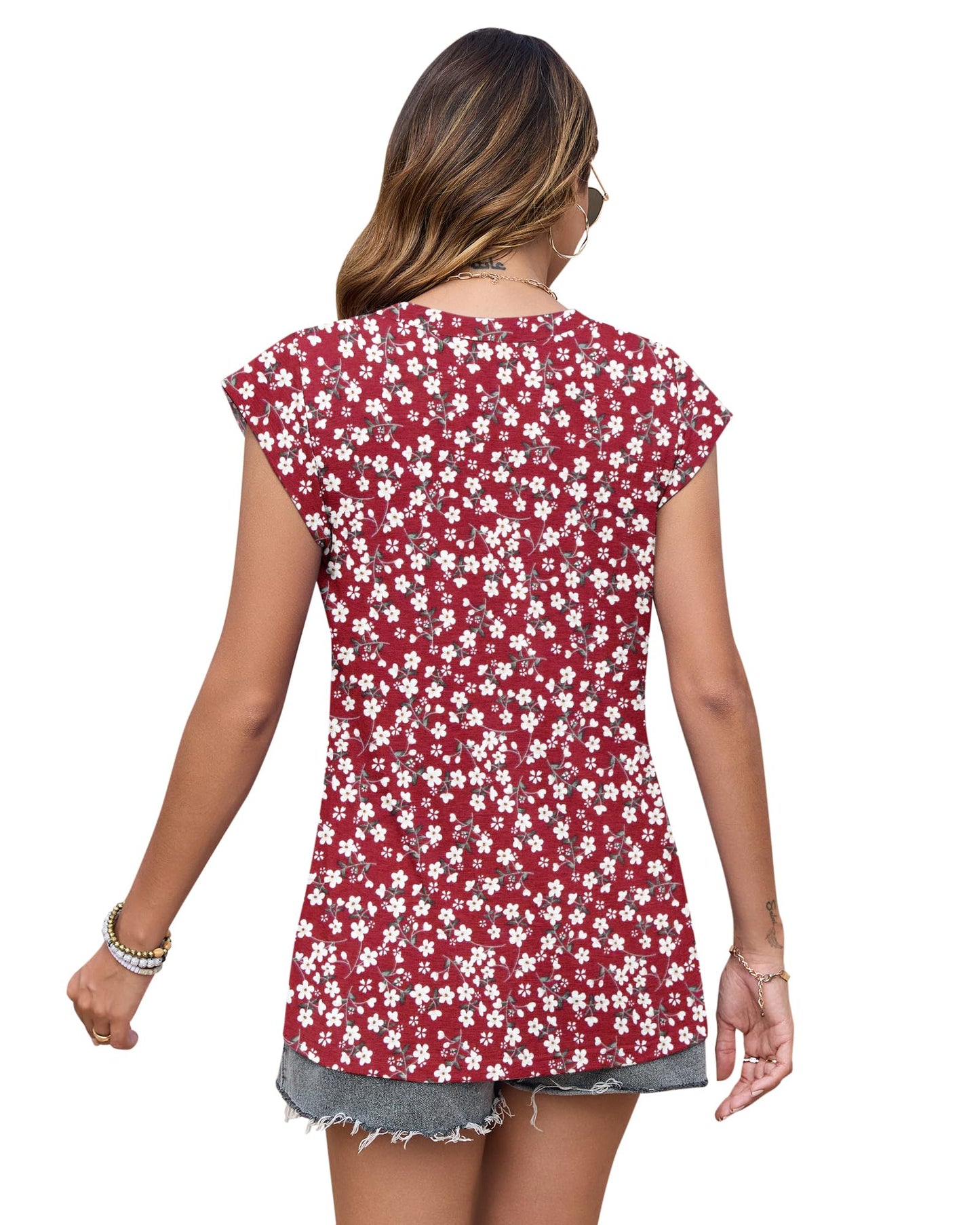PLOKNRD Women's V-Neck Summer T-Shirt