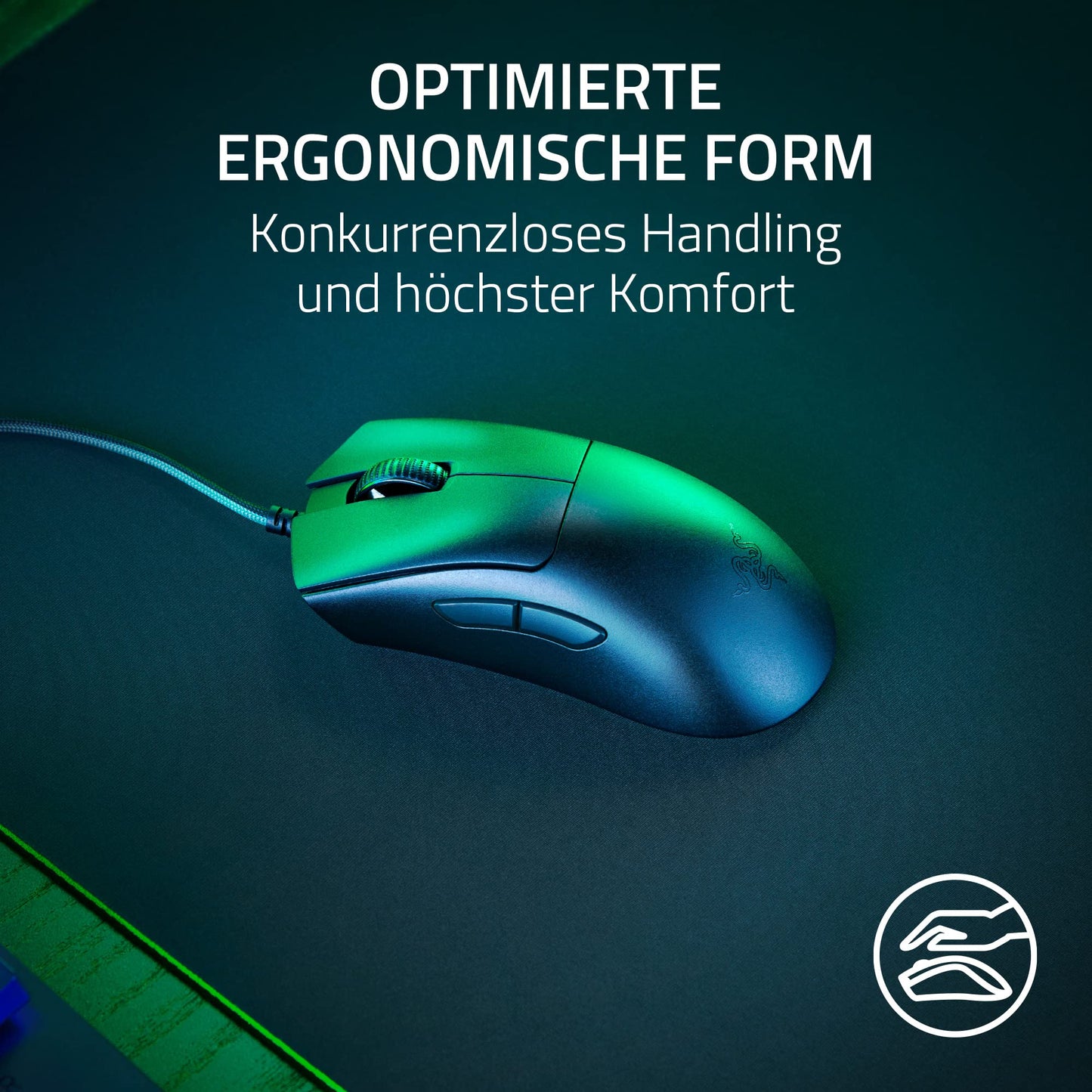 Razer DeathAdder Essential (2021) - Kabelgebundene Gaming-Maus mit Optischem Sensor mit 6400 DPI (5 programmierbare Tasten, Ergonomischer Formfaktor, 10 Millionen Klicks Lebensdauer) Schwarz