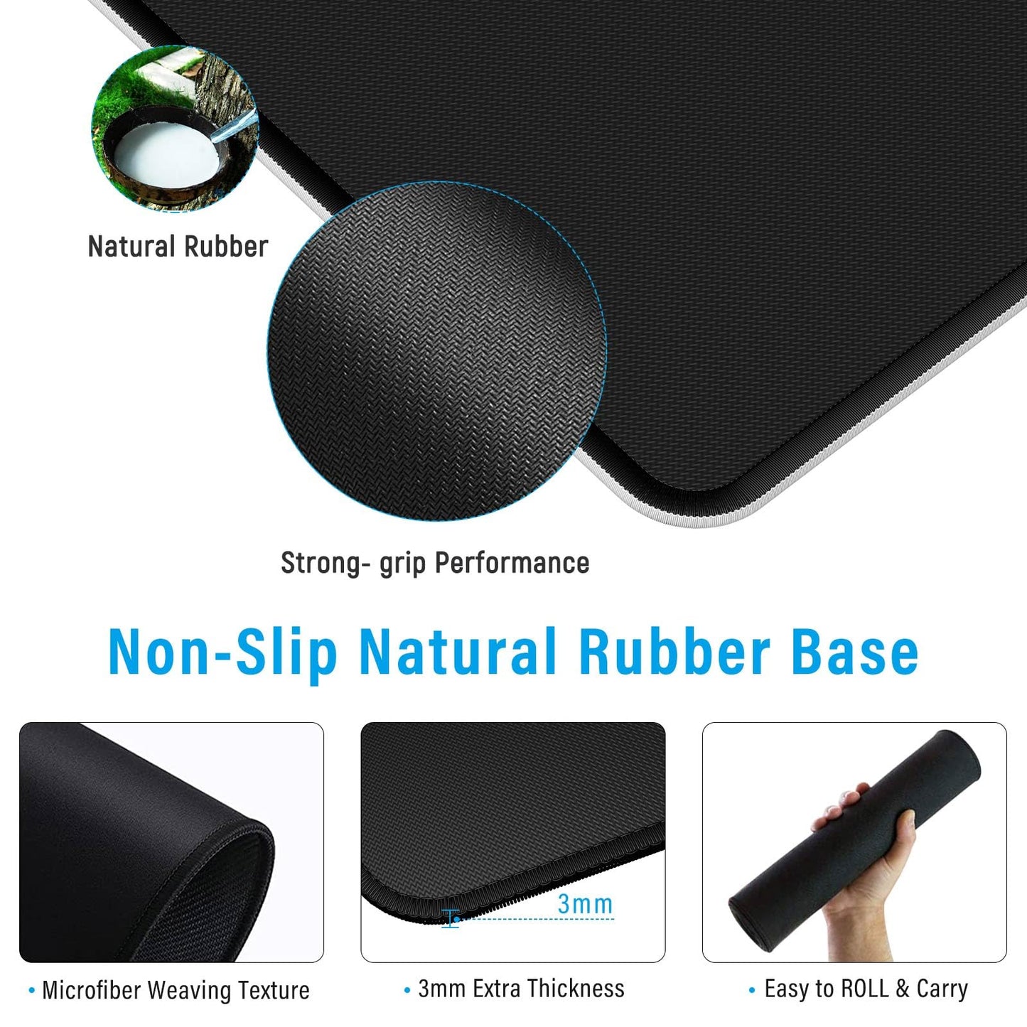 Anpollo Gaming Mouse Mat XXL 900 x 400 x 3 mm Non-Slip Desk Mat Table Mat Multifunctional Office Mouse Mat, Type 1
