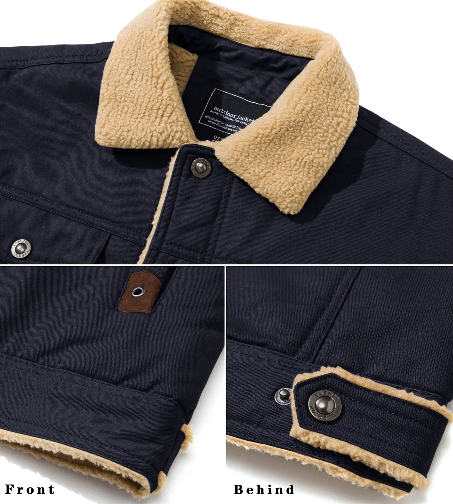 EKLENTSON Men’s Winter Jacket – Fleece Lined Cargo Coat