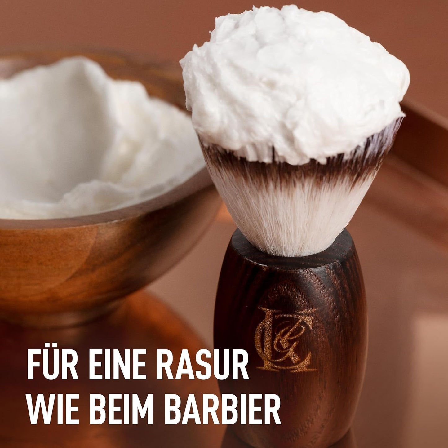 King C. Gillette Bartpflege Rasierpinsel Herren mit weichen Borsten und Holzgriff, Rasurerlebnis auf Barbier-Niveau, Geschenk für Männer