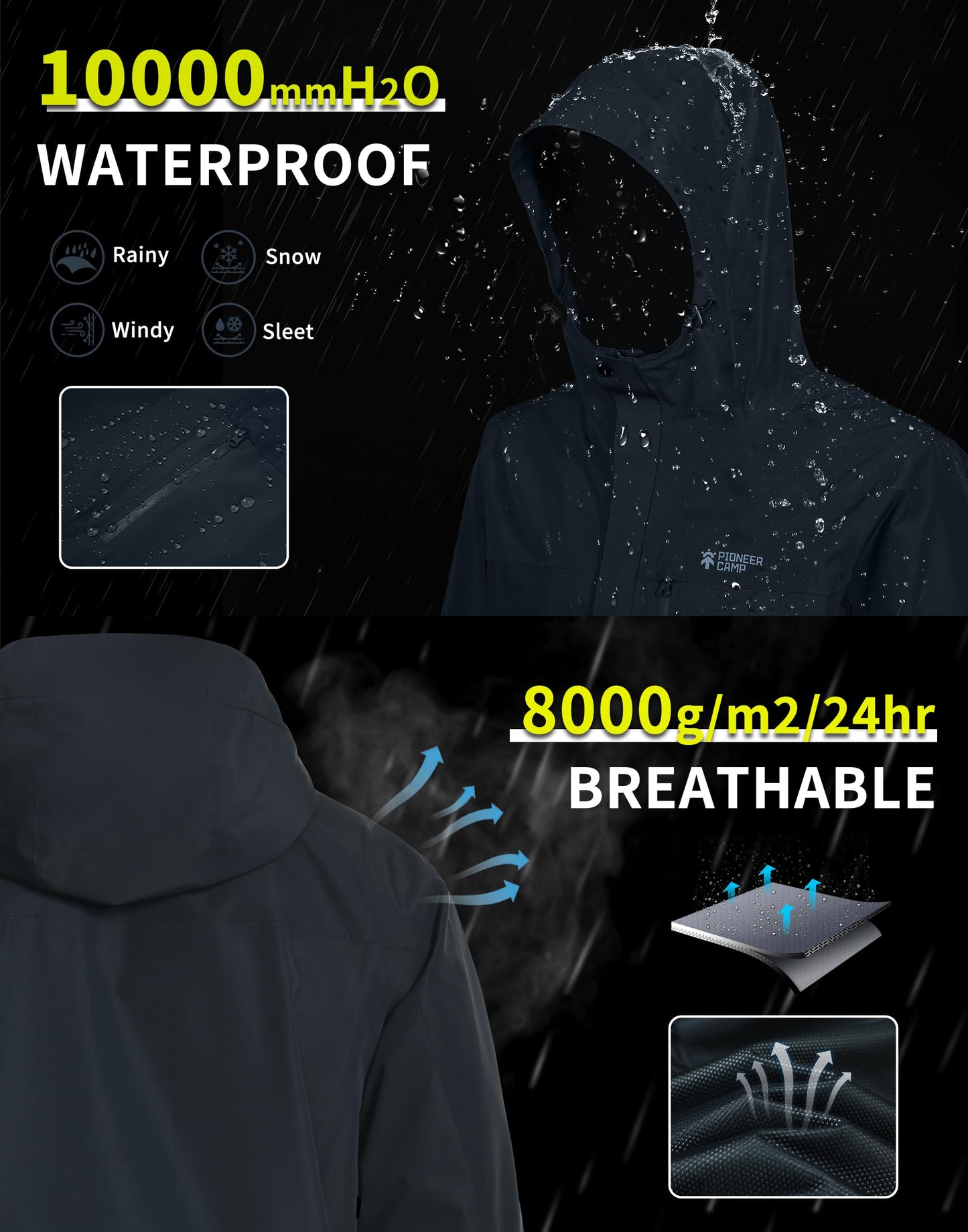 Pioneer Camp Men’s Waterproof Outdoor Jacket