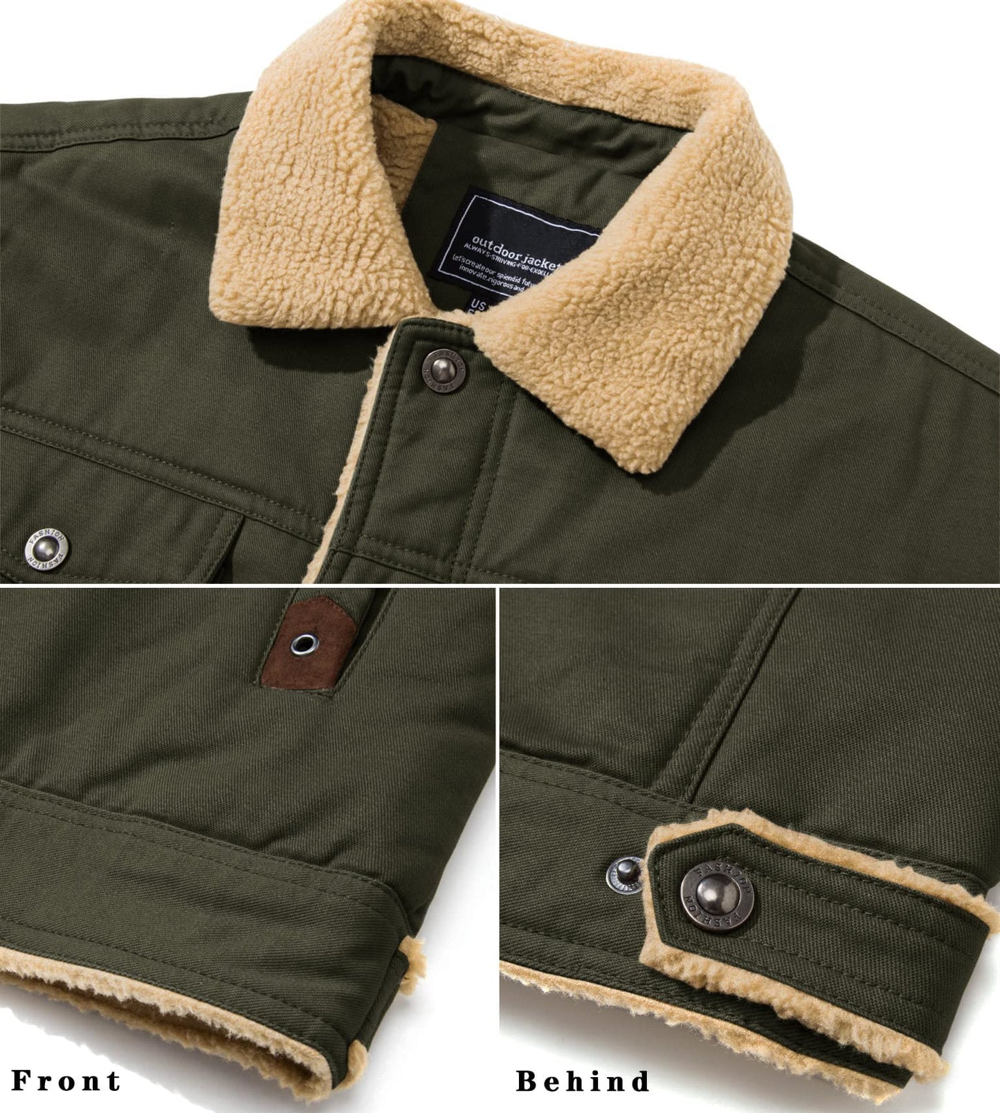 EKLENTSON Men’s Winter Jacket – Fleece Lined Cargo Coat