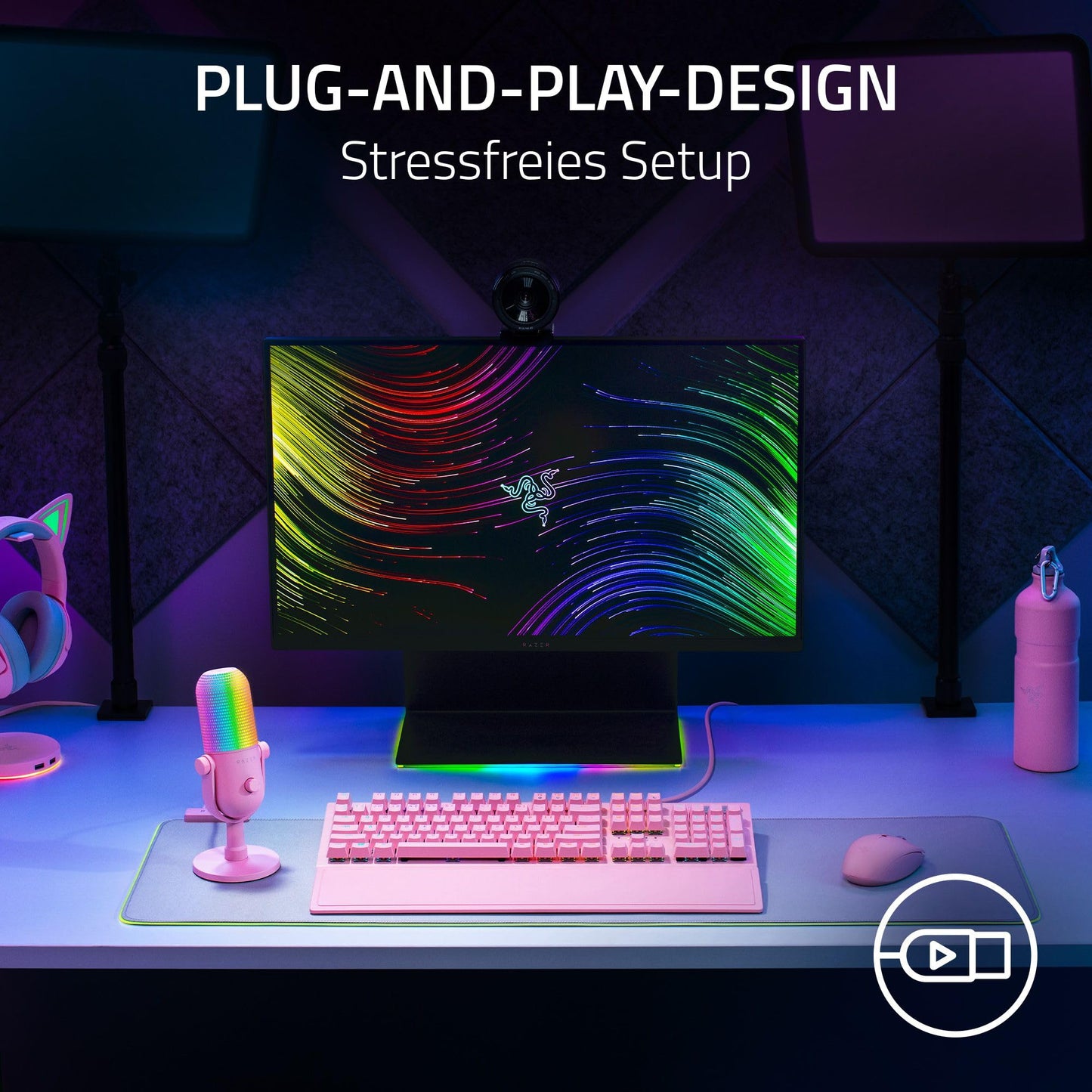 Razer Seiren V3 Mini - Ultrakompaktes USB-Mikrofon (14mm Supernieren Kondensatormikrofon, Tap-to-Mute-Sensor mit LED-Anzeige, integrierter Stoßdämpfer, Plug-and-Play Design) Schwarz