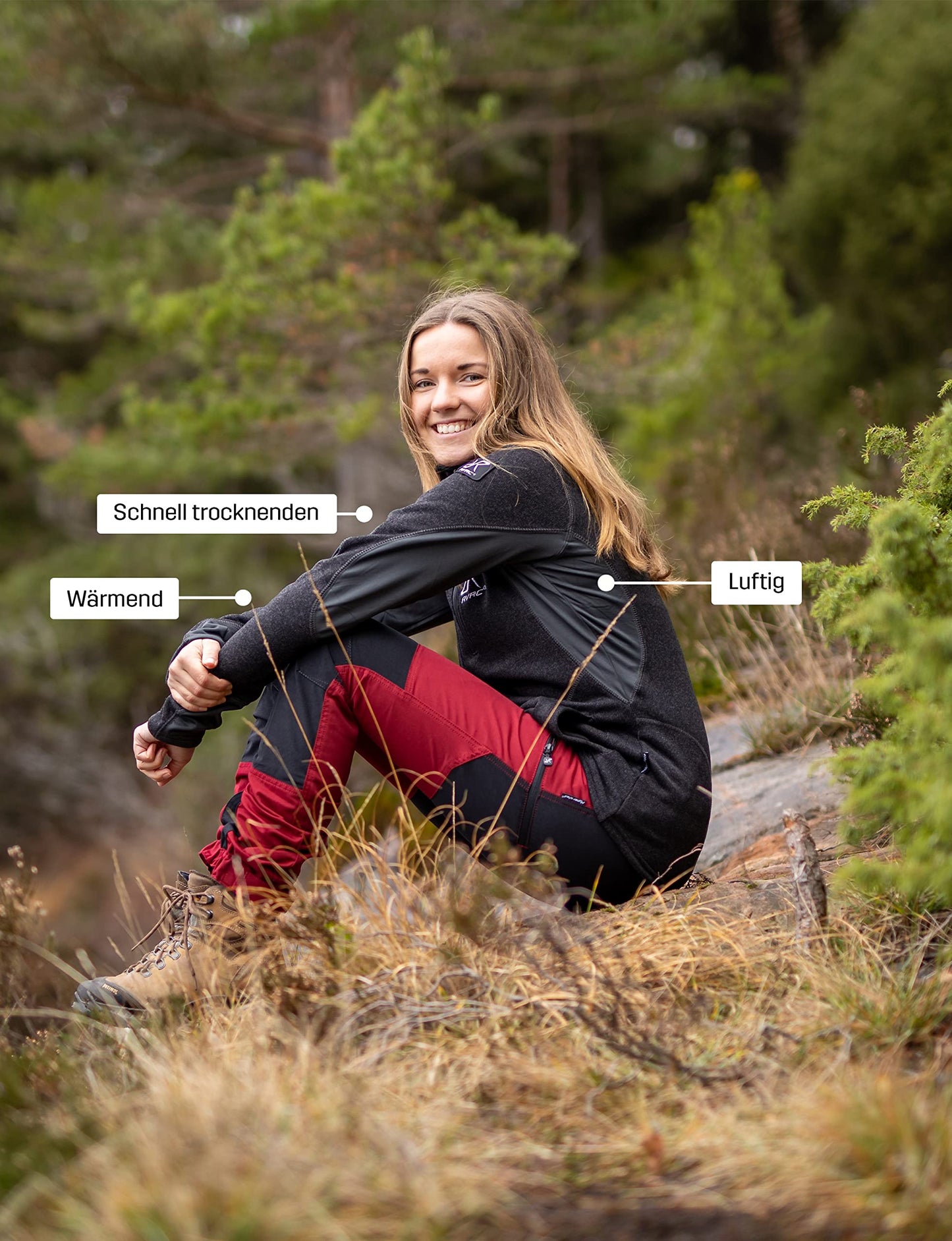 RevolutionRace Women’s Fusion Fleece – Lightweight Outdoor Jacket