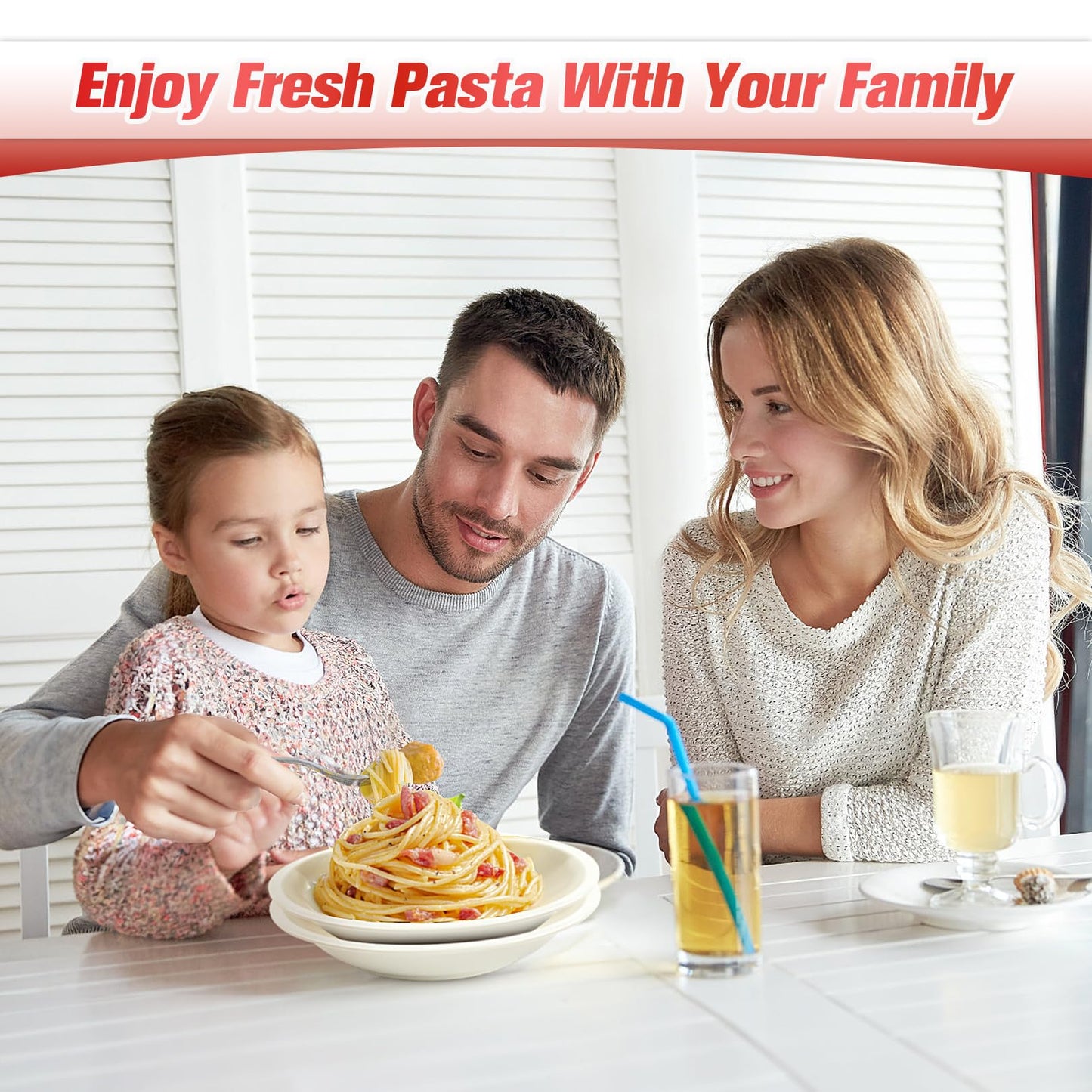 Nudelmaschine Pasta Maker Edelstahl Frische Manuell Pasta Walze Maschine Cutter mit Klemme für Spaghetti Nudeln Lasagne Bestes Pastamaschine Geschenk, Einfache Reinigung und Verwendung