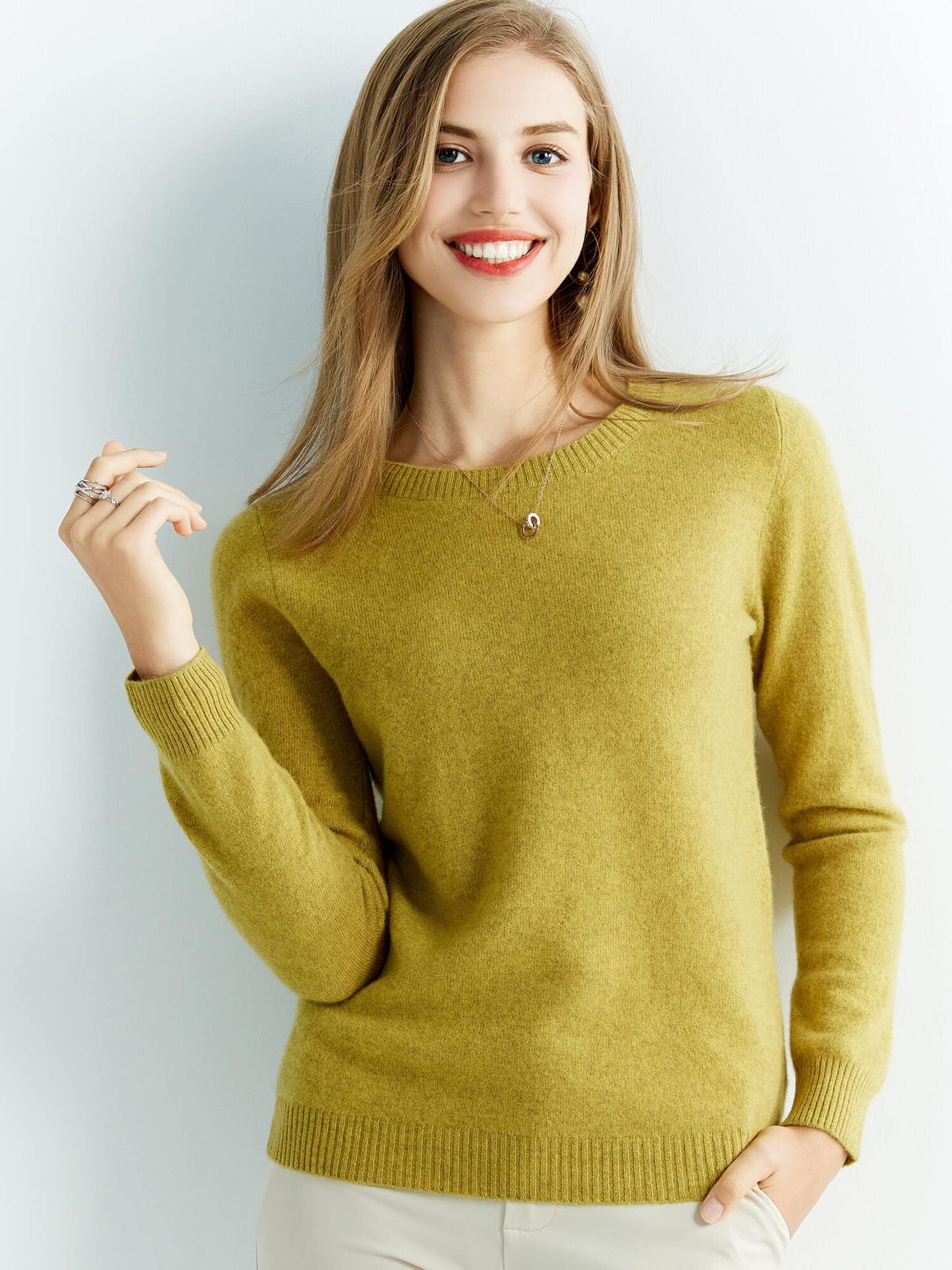 Chanyarn Women’s 100% Merino Wool Crewneck Sweater