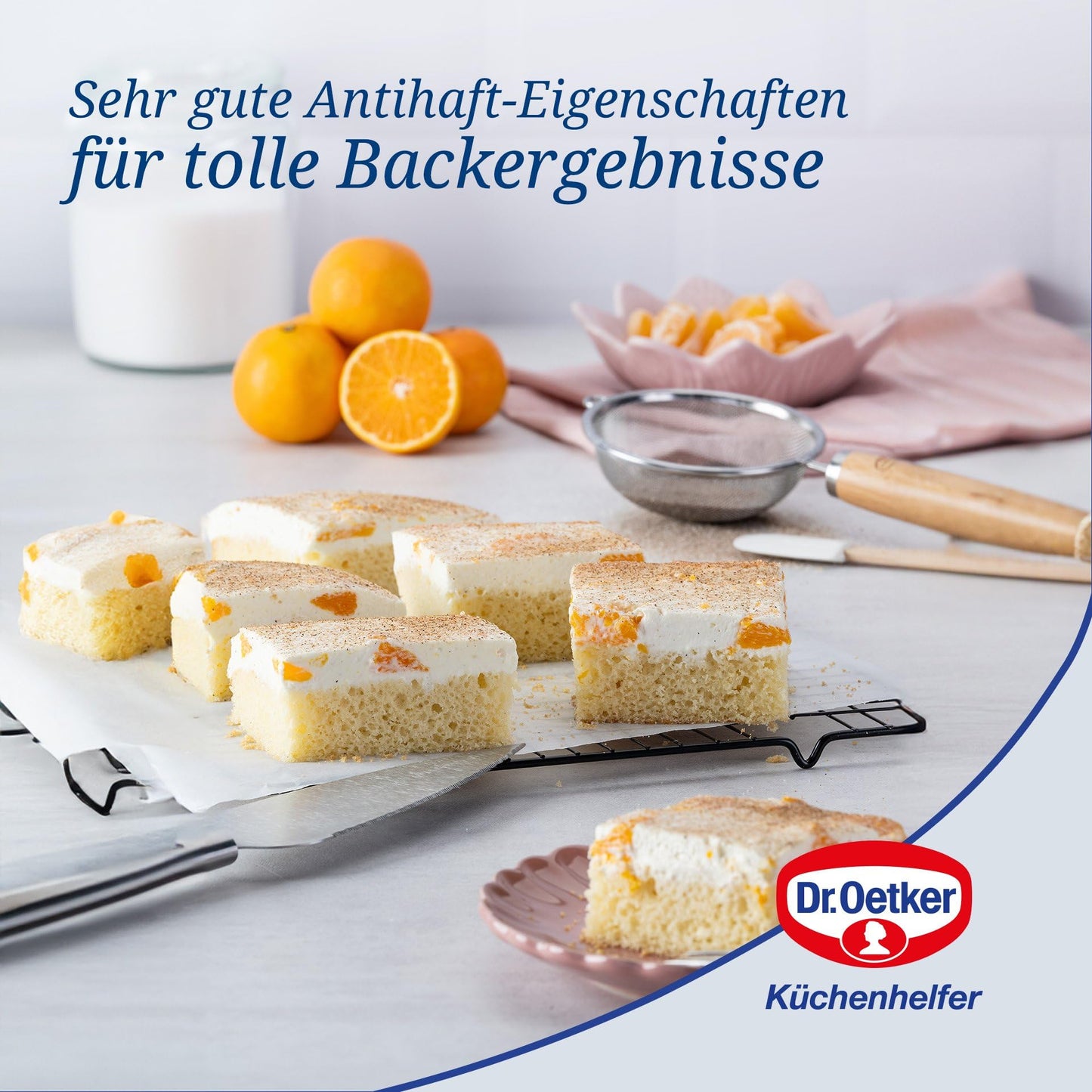 Dr. Oetker Backblech mit Transporthaube Bake & Go – 3in1: Ofenblech zum Backen, Aufbewahren und Transportieren – Antihaft, 42x29x4 cm