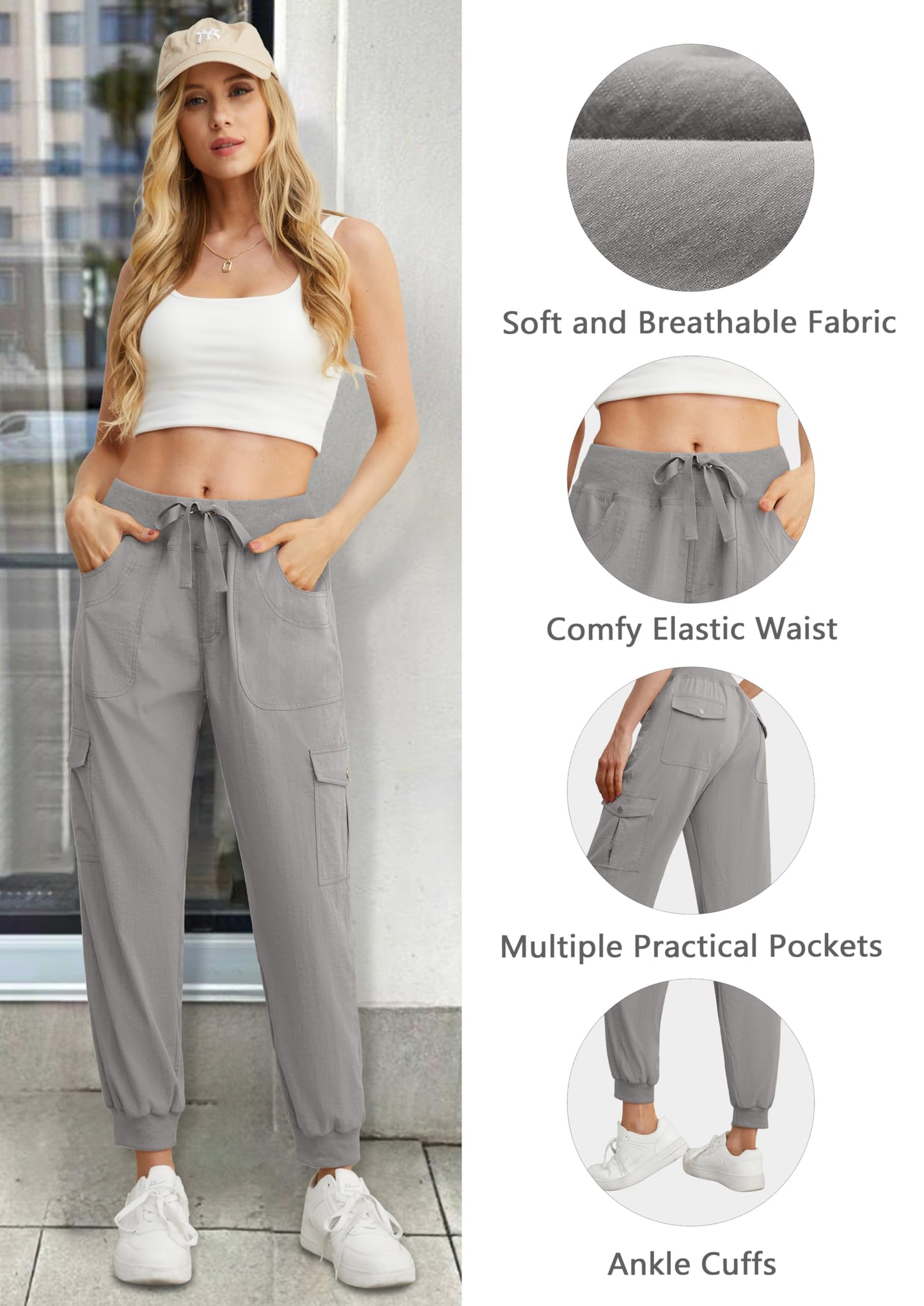 GRECERELLE Women’s Jogging Cargo Pants