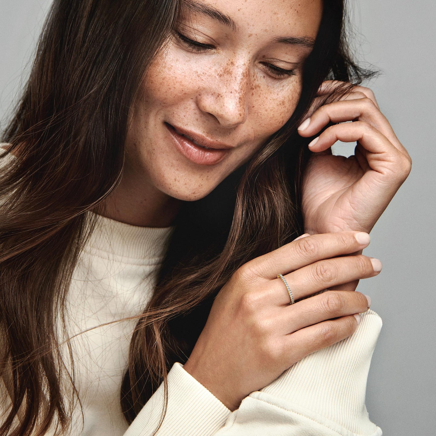 PANDORA Timeless Ring, 14K Gold-Plated with Clear Cubic Zirconia