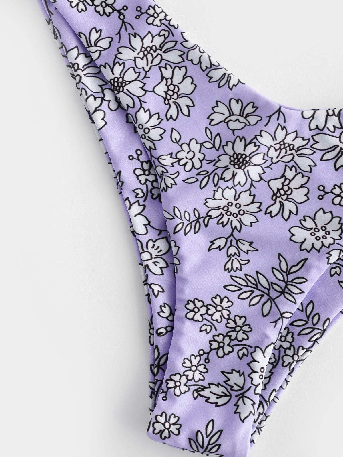 Zaful 2-Piece Bikini Set Floral High Cut Underwire Bikini for Women