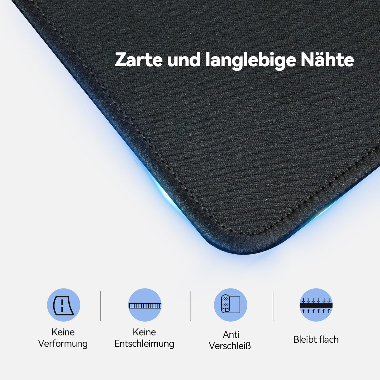 TECKNET Mauspad, 3 Pack Mousepad 270 x 210 mm, wasserdichte Gaming Mauspad Mausmatte mit vernähte Kanten, rutschfeste Gummiunterseite, Glatte Oberflächen, Geeignet für Computer, Laptop und PC