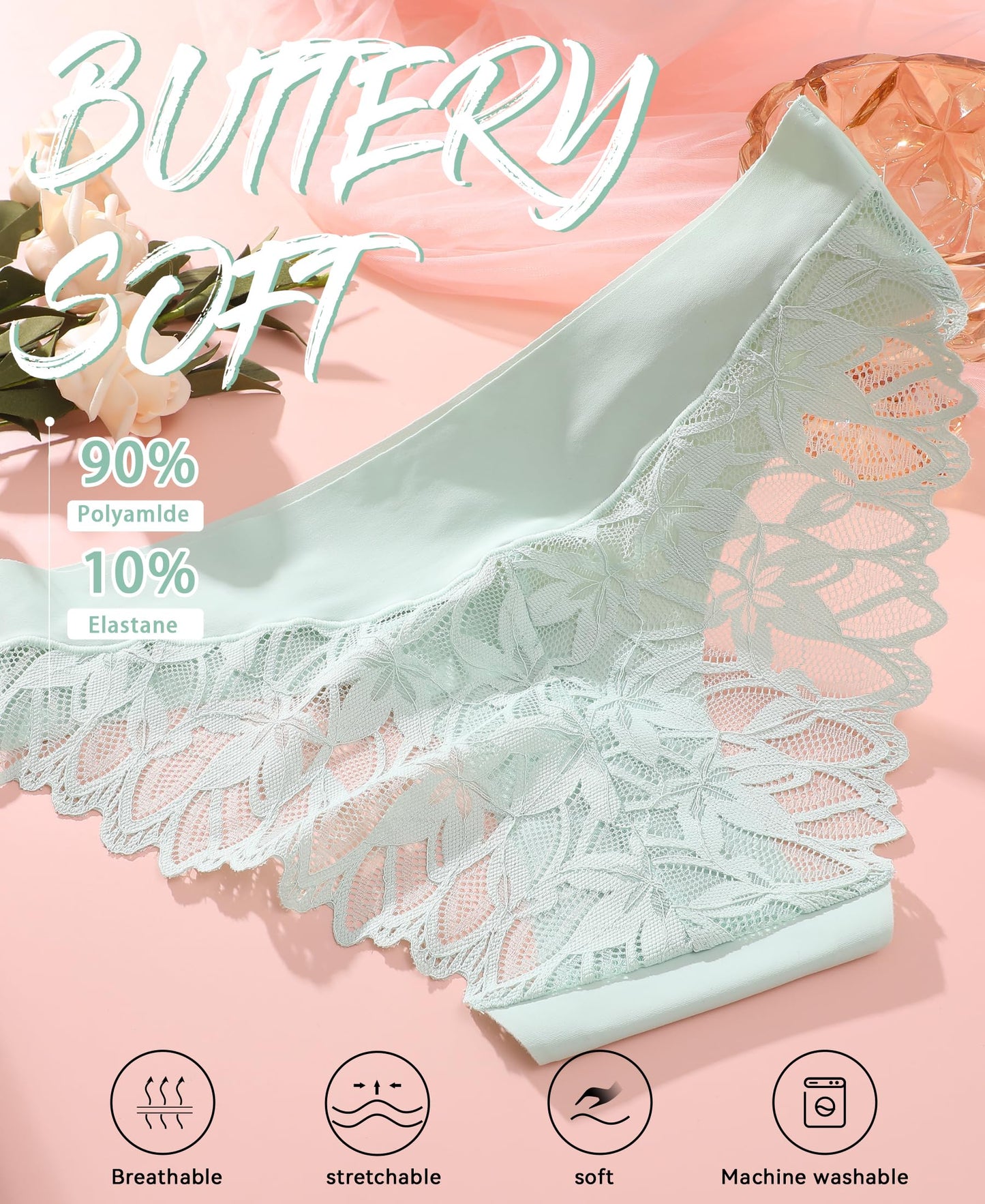 Women’s Lace Seamless Underwear Pack of 6