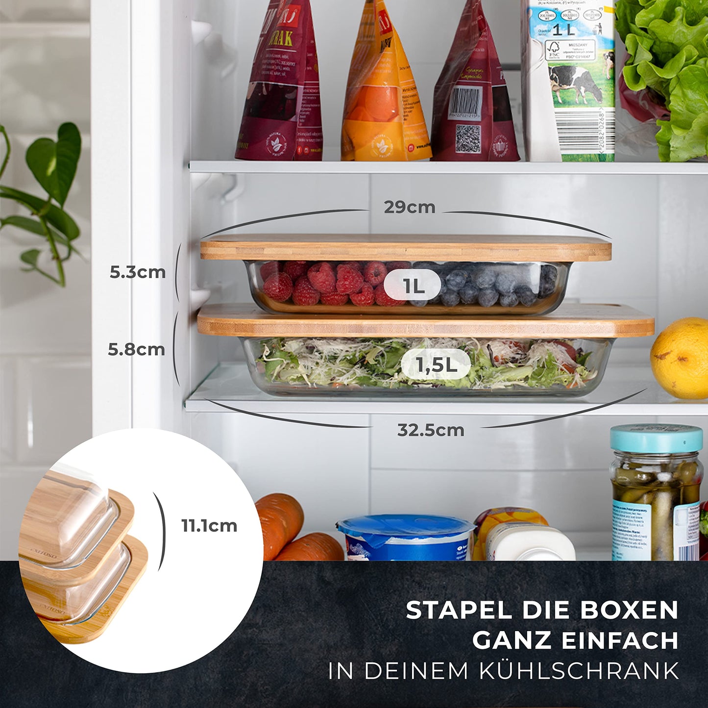 Exitoso 3-Piece Innovative Chopping Board Set | Non-Slip with Juice Groove and Handle | Dishwasher Safe | Antibacterial | Grey/Black Plastic