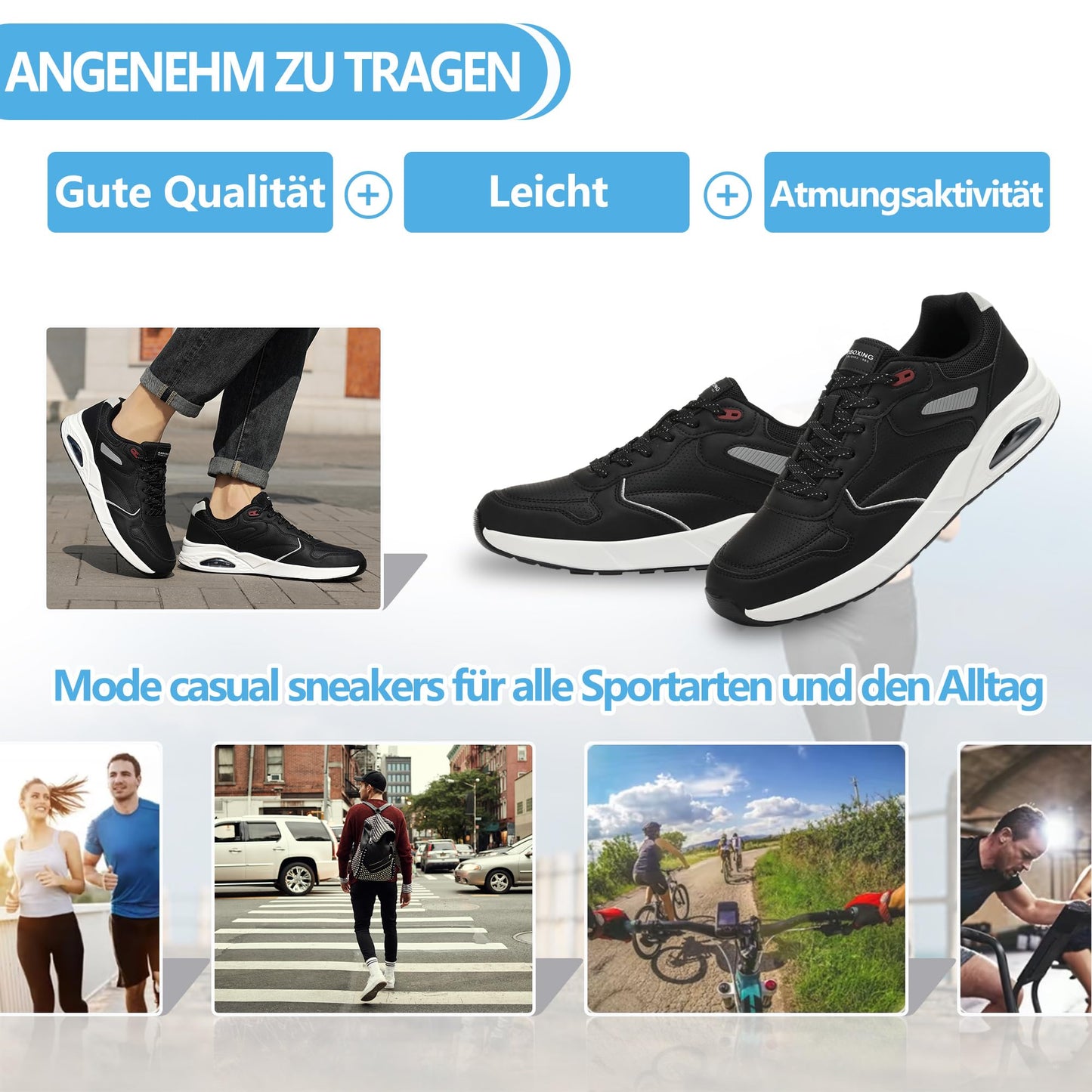 AX BOXING Men’s Sneakers – Lightweight Air Cushion Trainers