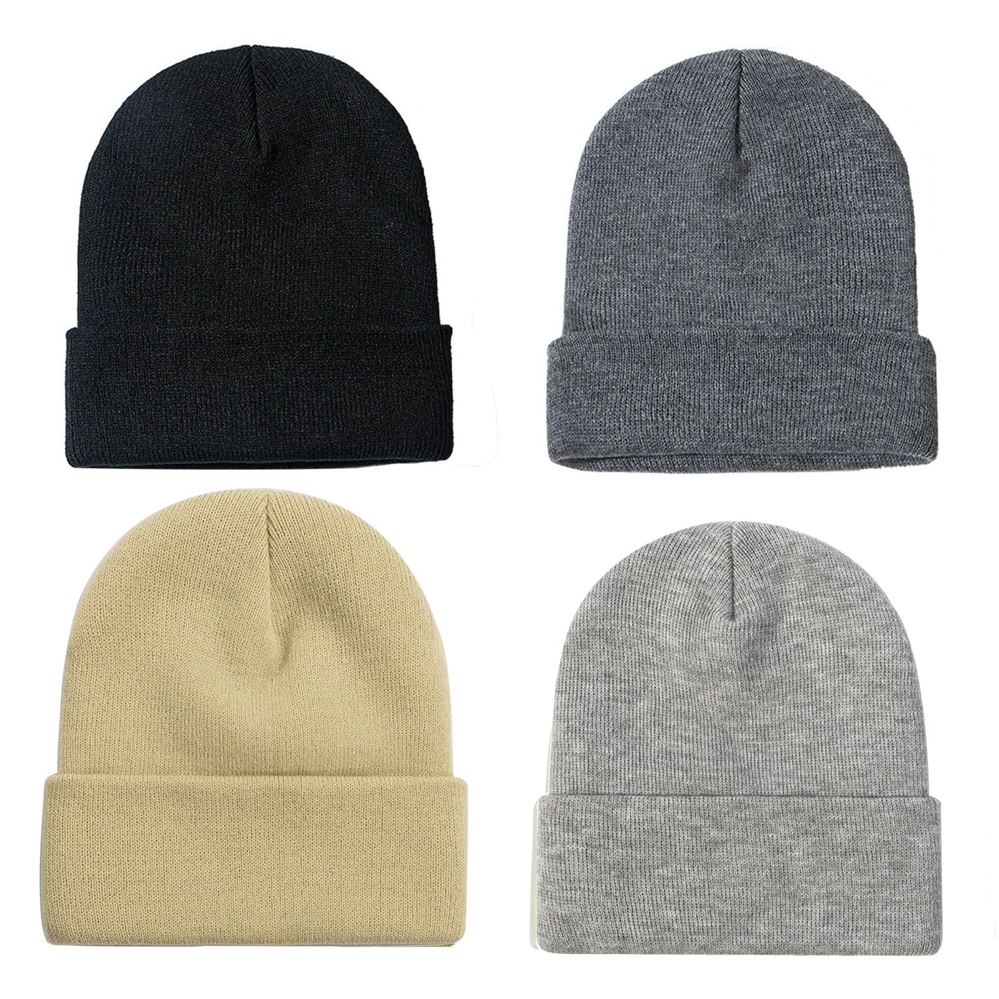 ZOORON 1&2 Pack Beanie for Men Women Slouchy Beanie Hats Winter Knit Caps Soft Ski Hat Unisex