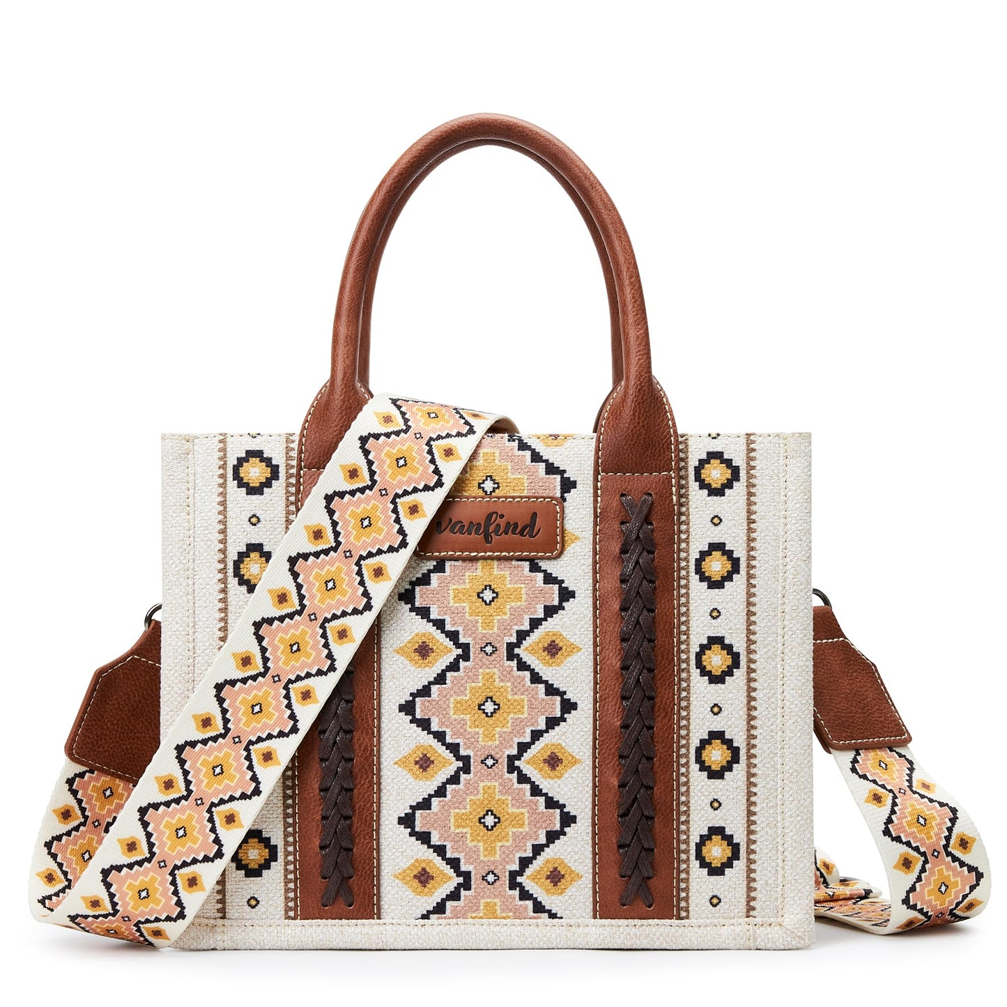 KALIDI Tote Bag for Women – Aztec Pattern Canvas Shoulder Bag
